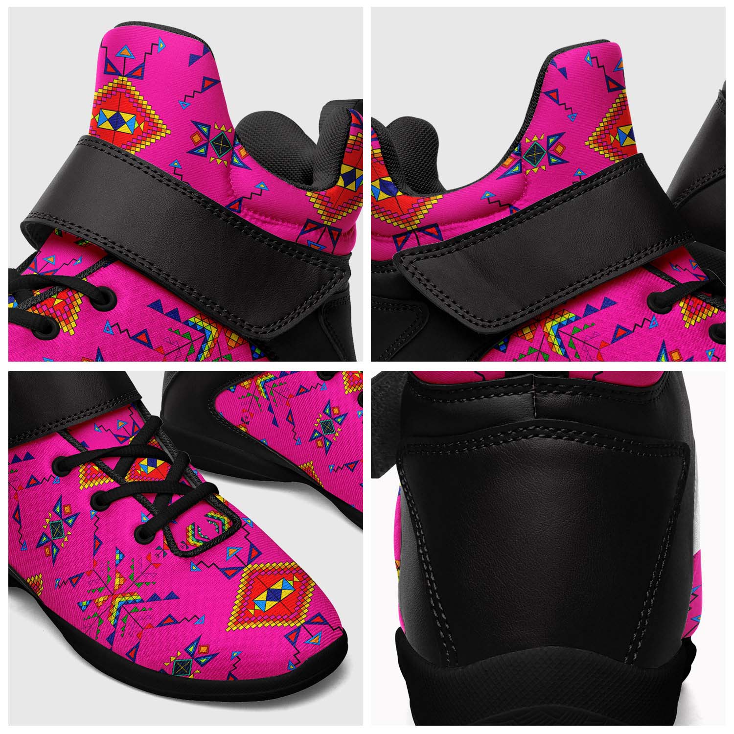 Buffalo Jump Pink Ipottaa Basketball / Sport High Top Shoes - Black Sole