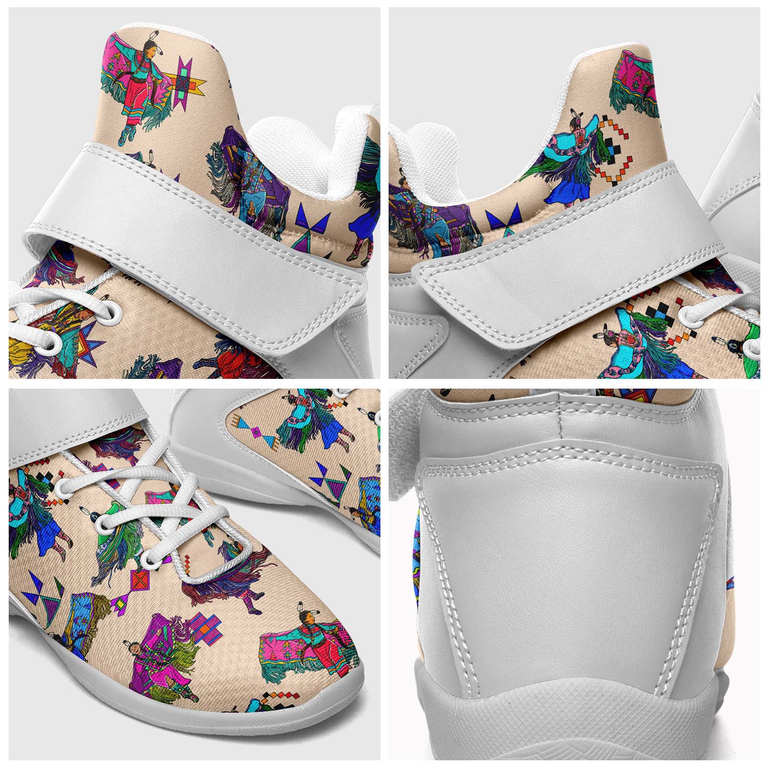 Women's Fancy Dancers Muslin Ipottaa Basketball / Sport High Top Shoes - White Sole