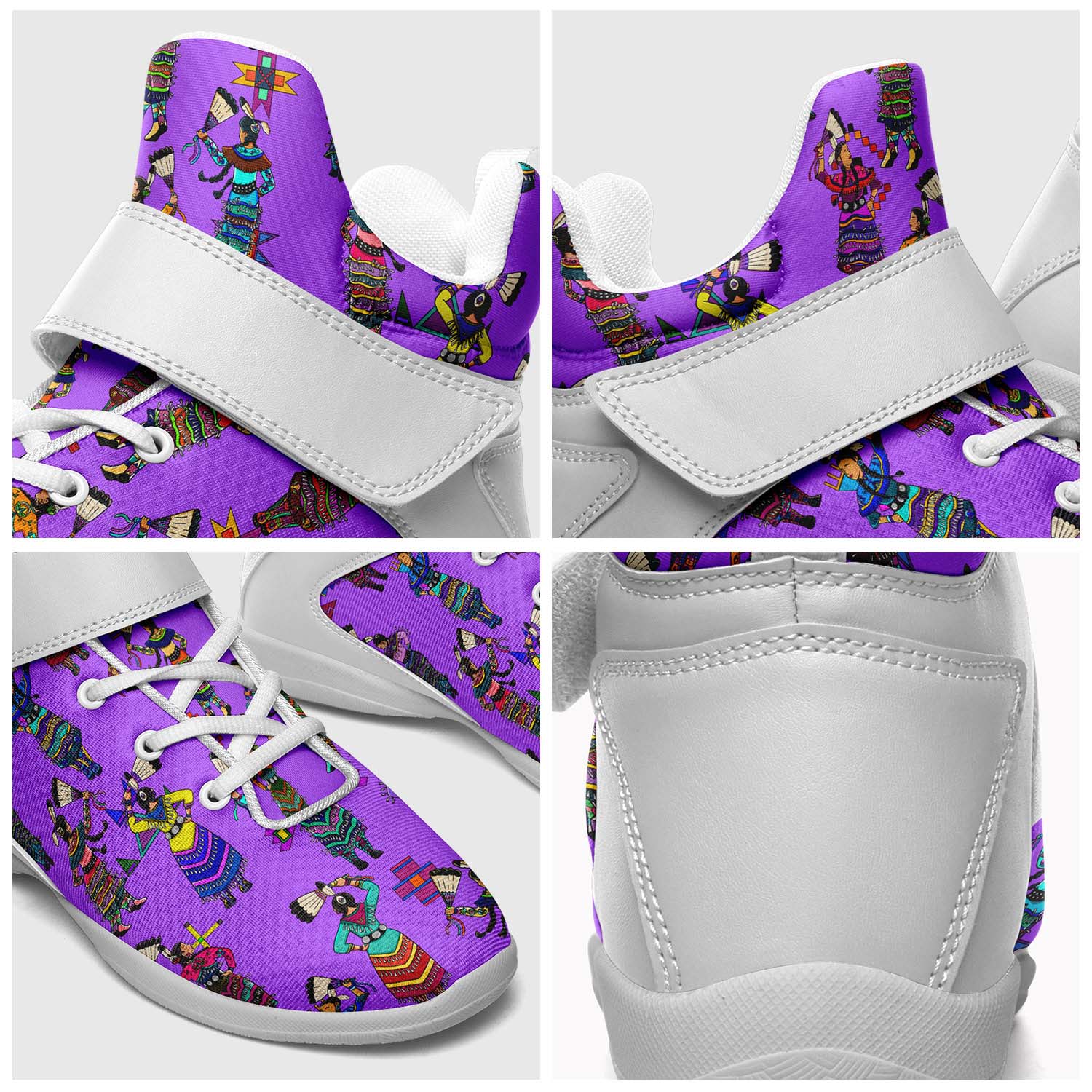 Women's Jingle Dancers Purple Ipottaa Basketball / Sport High Top Shoes - White Sole