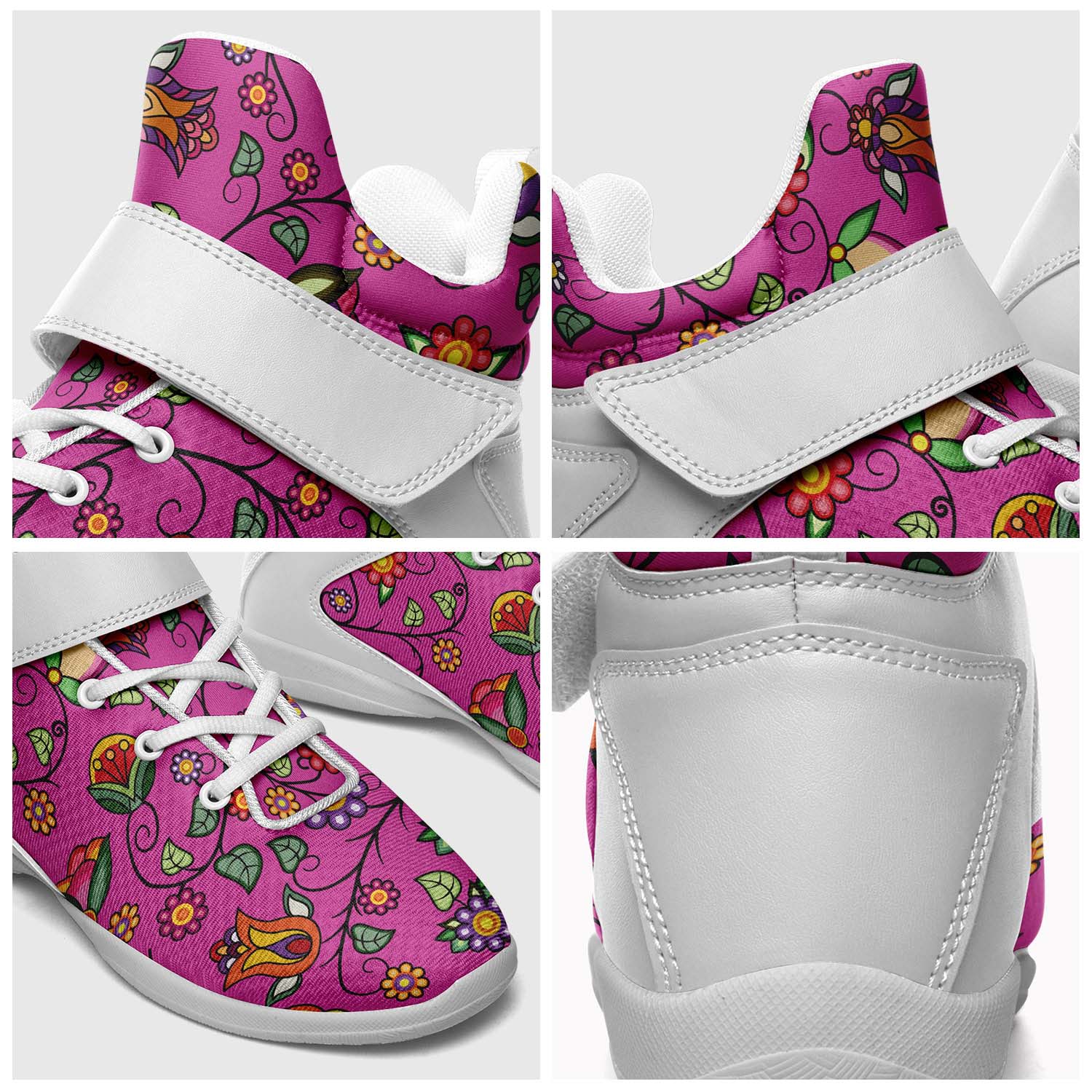 Heartbeat Petals Pink Ipottaa Basketball / Sport High Top Shoes - White Sole
