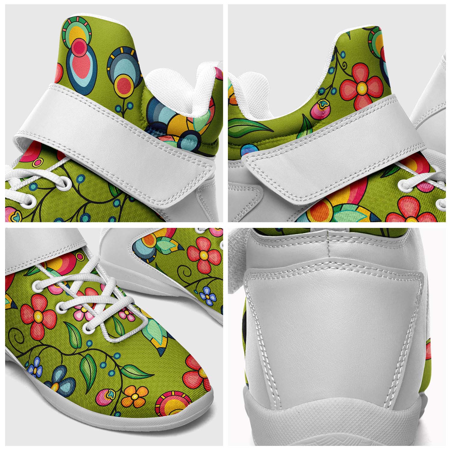 Floral Bounty Sweetgrass Ipottaa Basketball / Sport High Top Shoes - White Sole