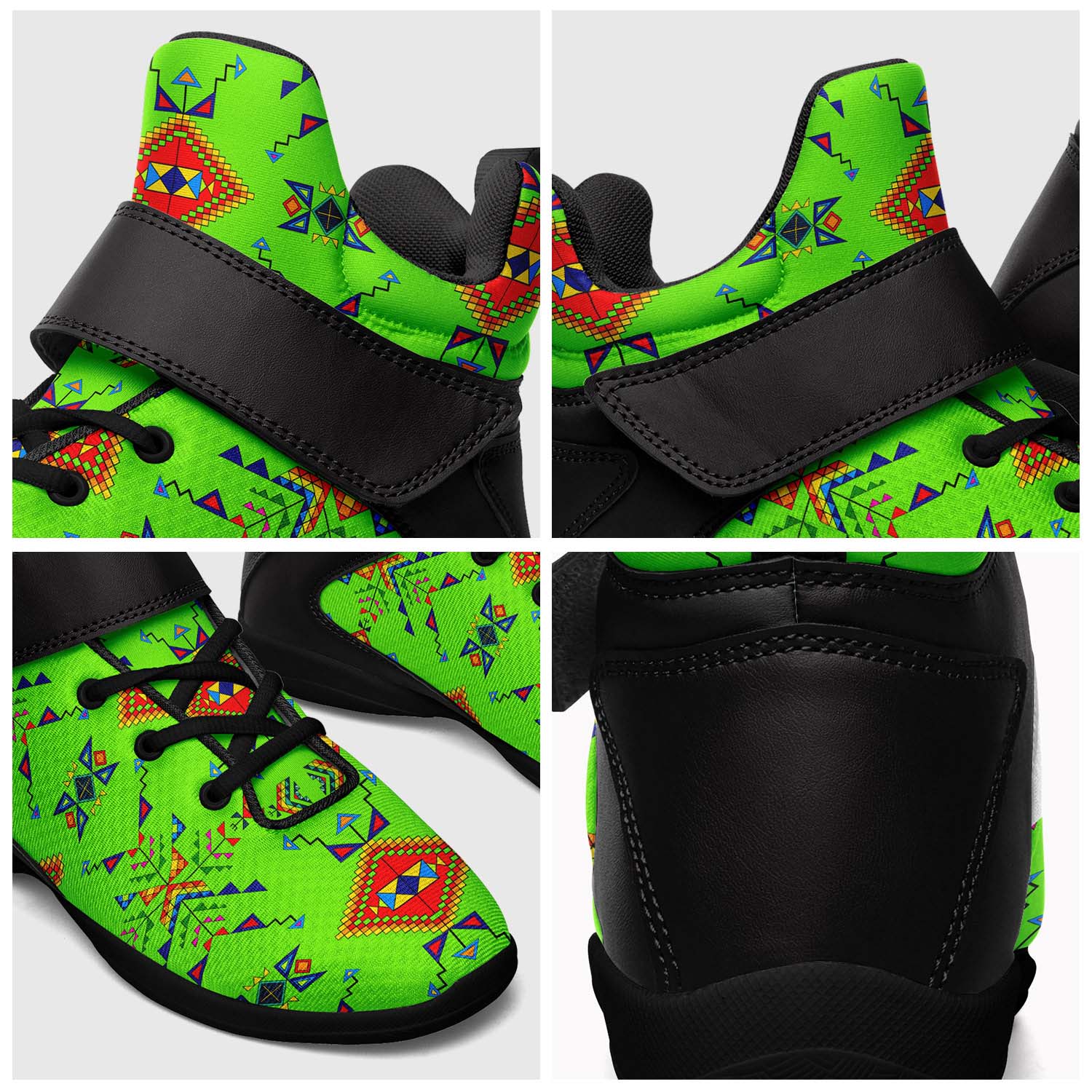 Buffalo Jump Neon Green Ipottaa Basketball / Sport High Top Shoes - Black Sole