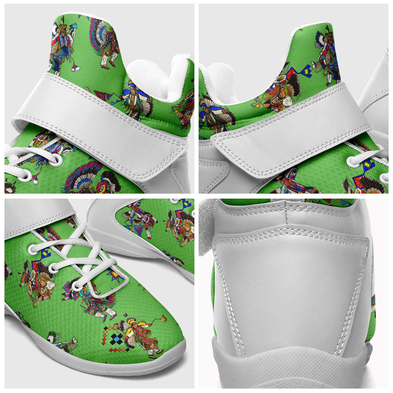 Men's Fancy Dancers Grass Ipottaa Basketball / Sport High Top Shoes - White Sole