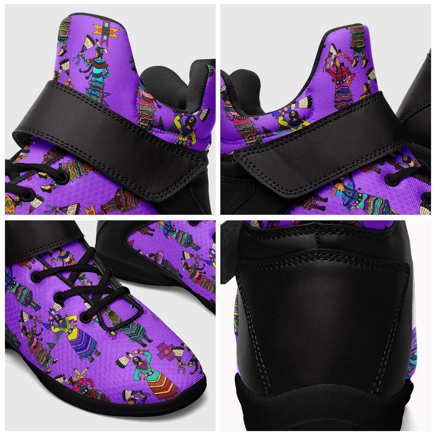 Women's Jingle Dancers Purple Ipottaa Basketball / Sport High Top Shoes - Black Sole