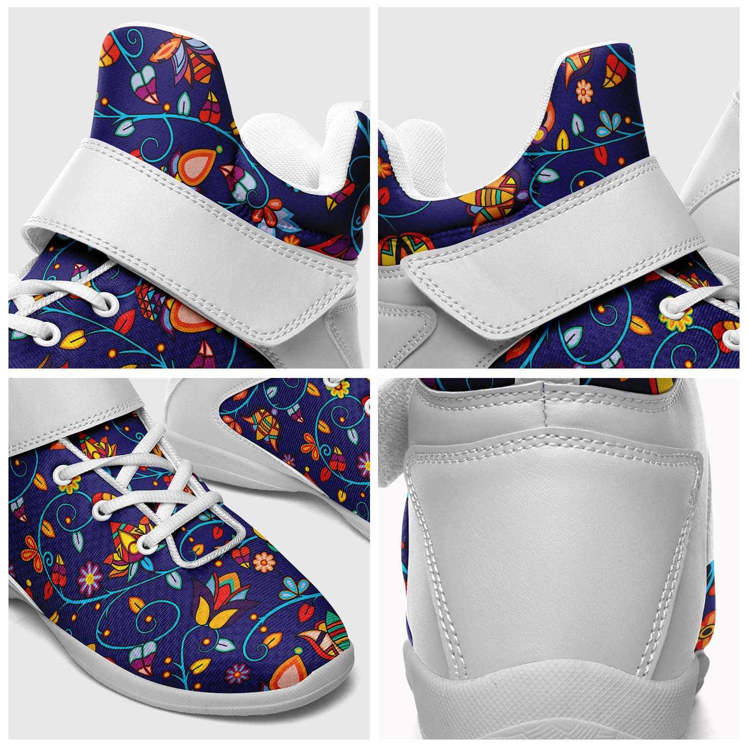 Thorny Path Blue Ipottaa Basketball / Sport High Top Shoes - White Sole