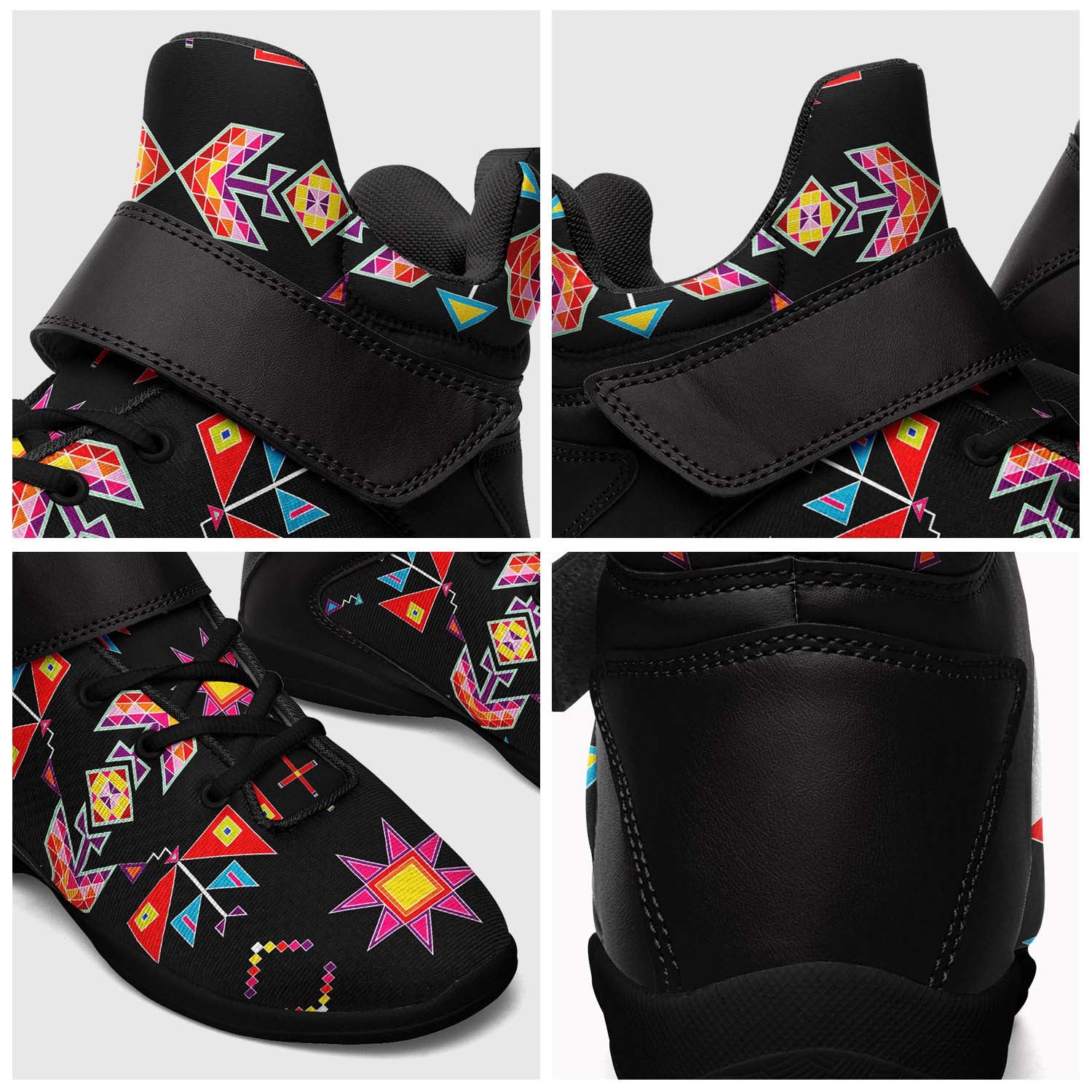 Scattered Generations Black Ipottaa Basketball / Sport High Top Shoes - Black Sole