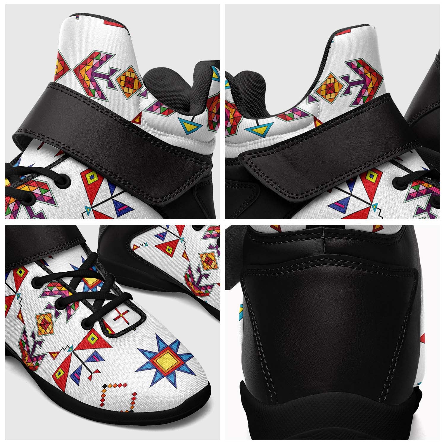Scattered Generations White Ipottaa Basketball / Sport High Top Shoes - Black Sole
