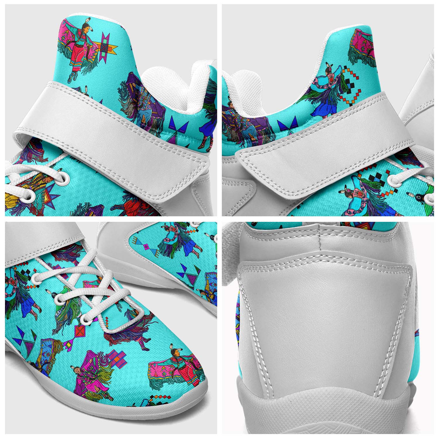 Women's Fancy Dancers Turquoise Ipottaa Basketball / Sport High Top Shoes - White Sole