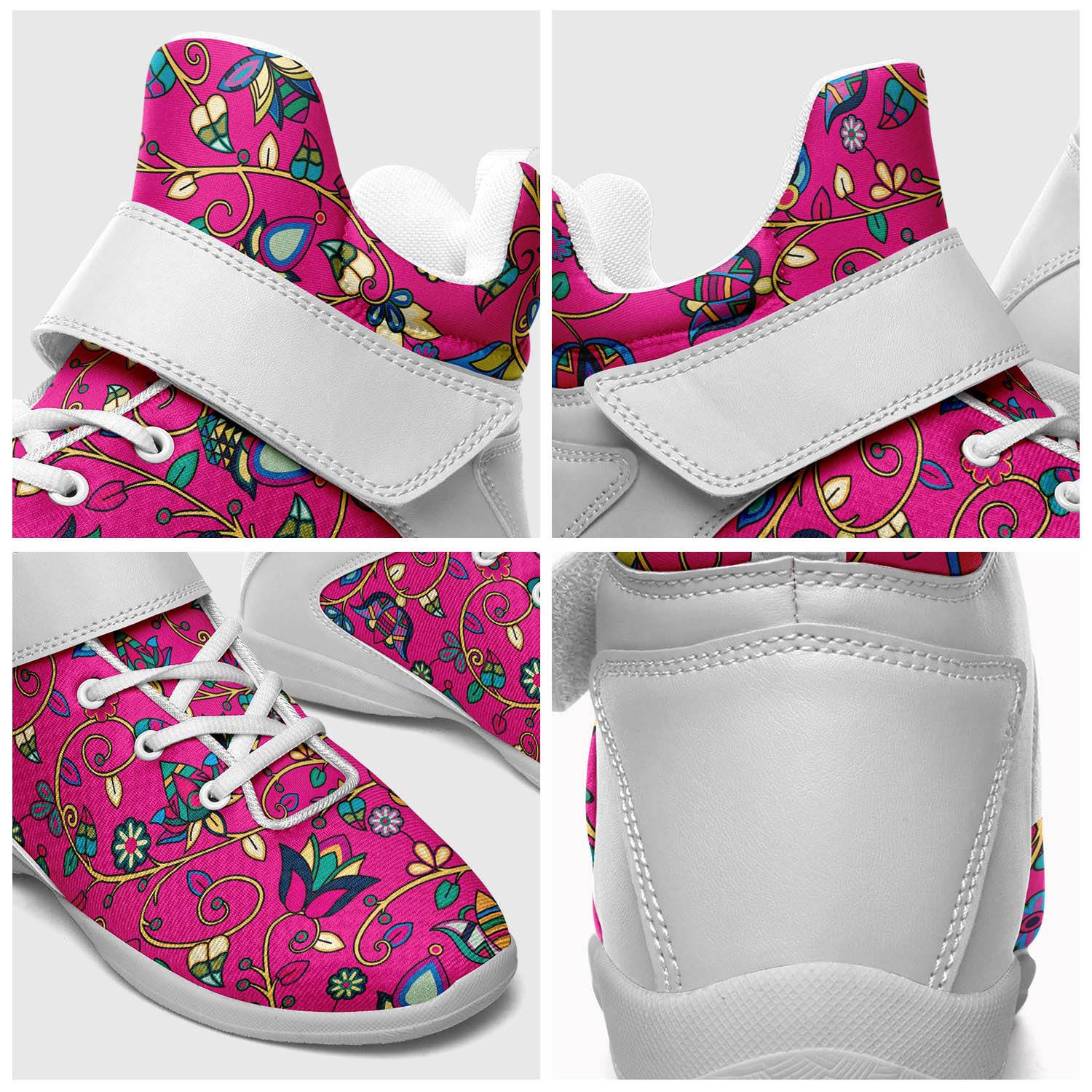 Thorny Path Pink Ipottaa Basketball / Sport High Top Shoes - White Sole