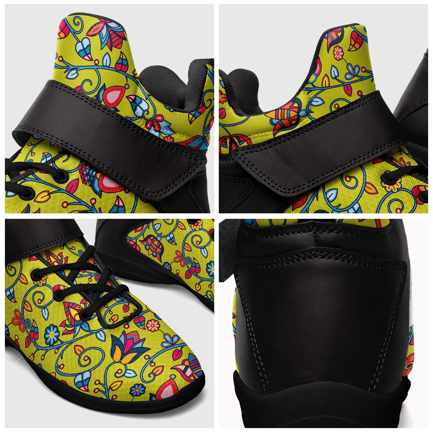 Thorny Path Yellow Ipottaa Basketball / Sport High Top Shoes - Black Sole