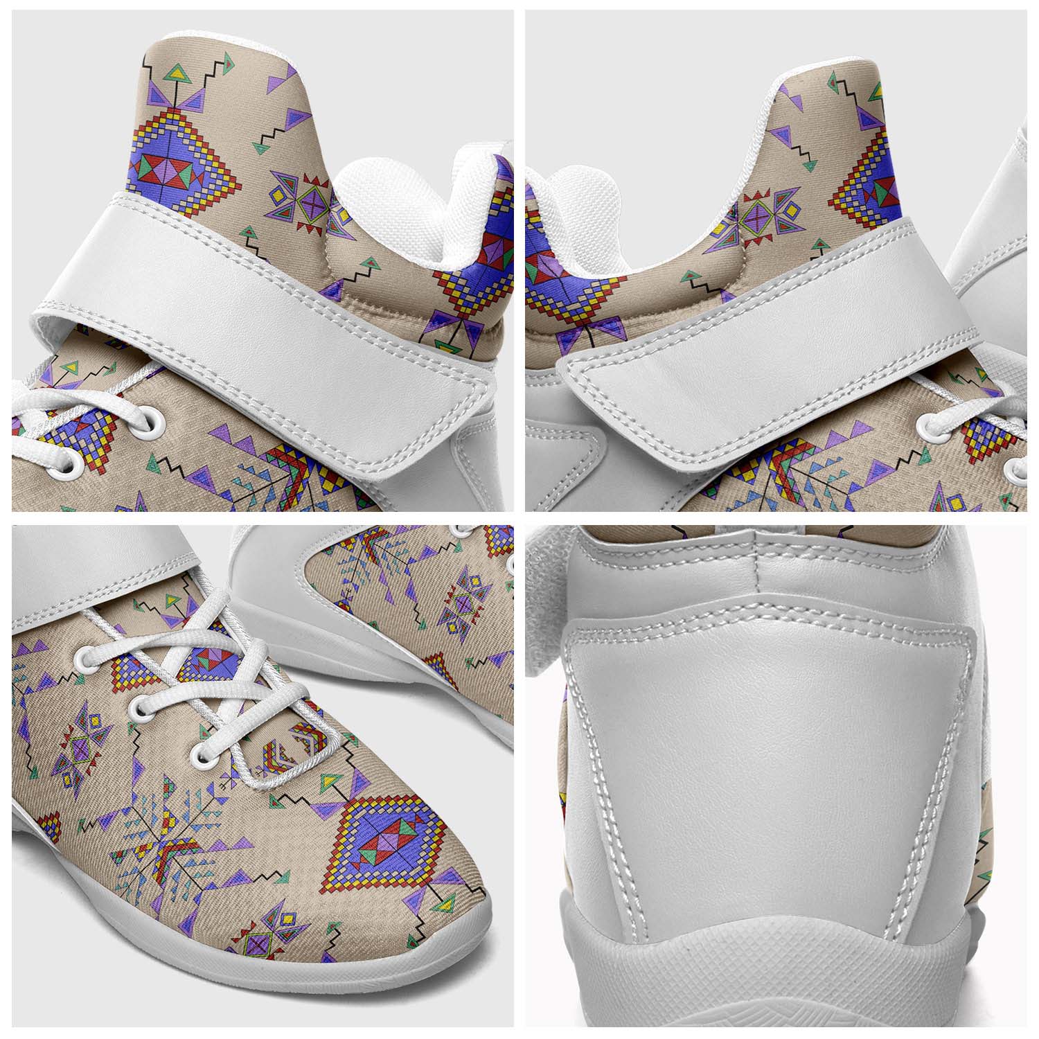 Buffalo Jump Hide Ipottaa Basketball / Sport High Top Shoes - White Sole