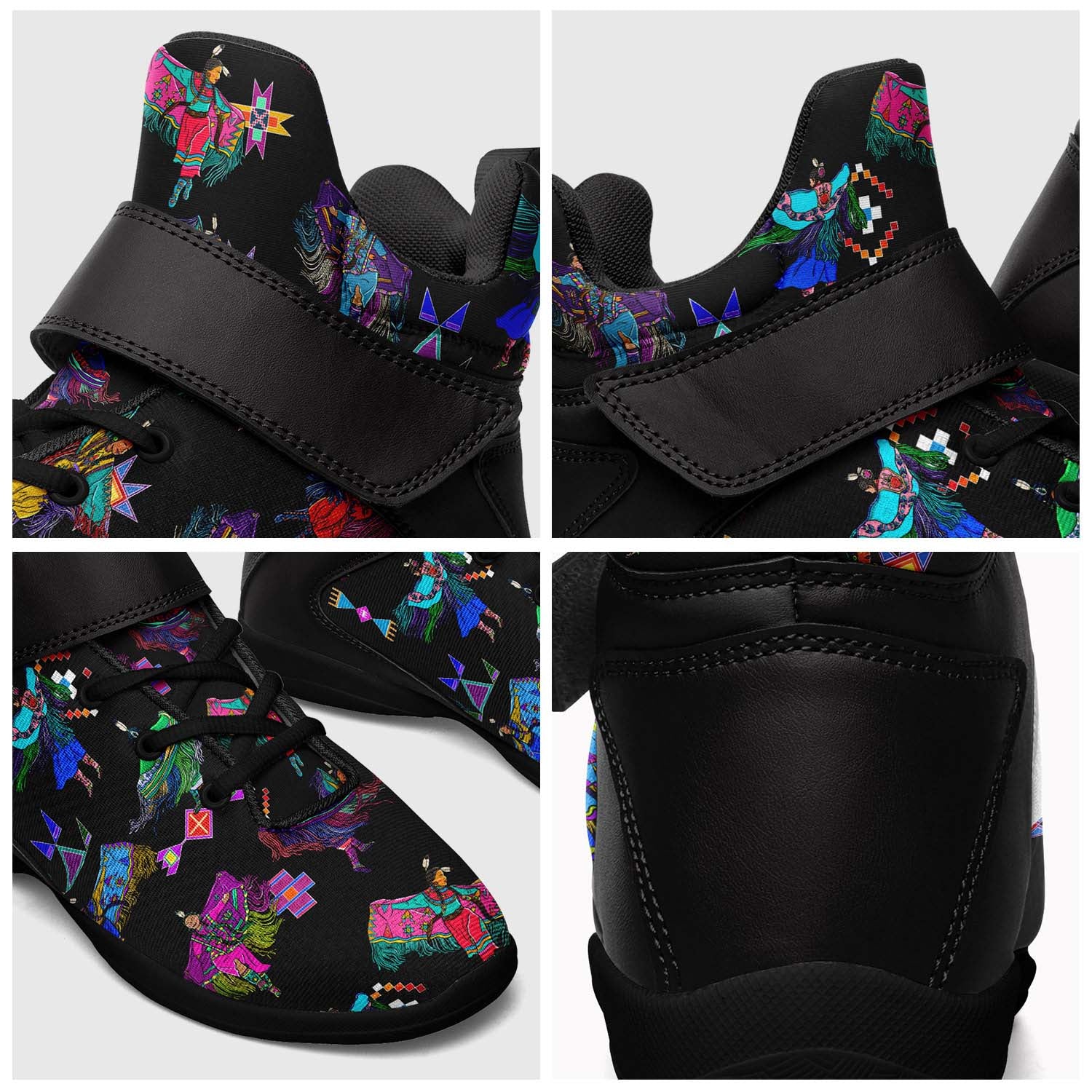 Women's Fancy Dancers Black Ipottaa Basketball / Sport High Top Shoes - Black Sole