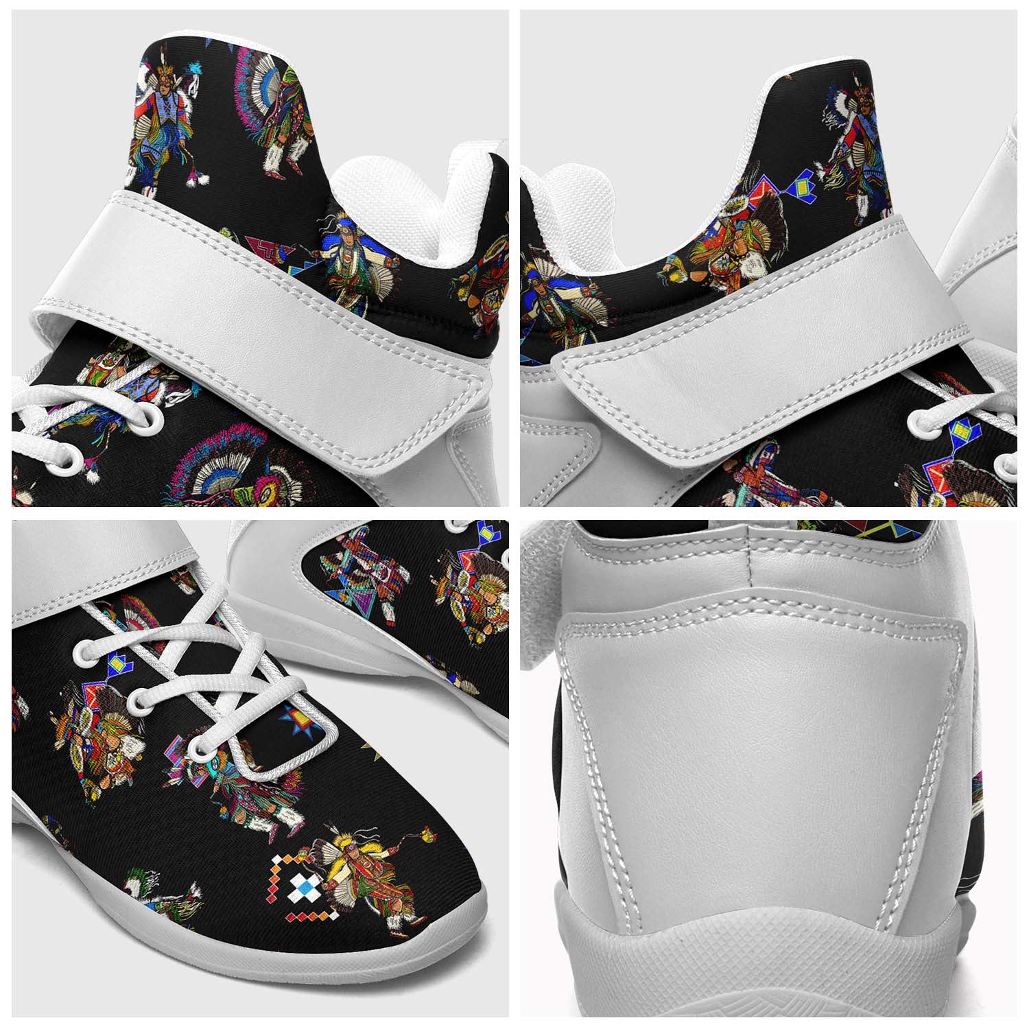Men's Fancy Dancer Black Ipottaa Basketball / Sport High Top Shoes - White Sole