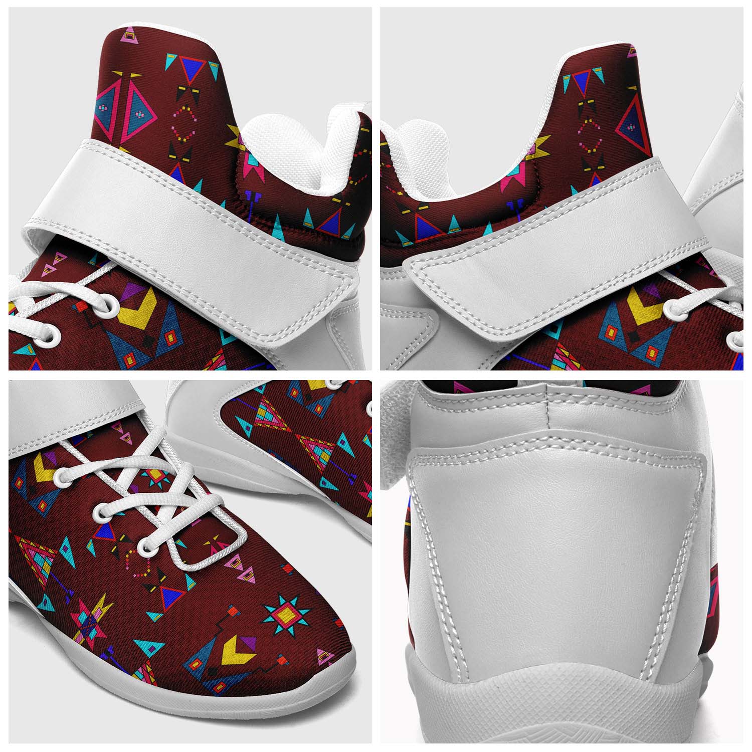 Enemy Territory Maroon Ipottaa Basketball / Sport High Top Shoes - White Sole