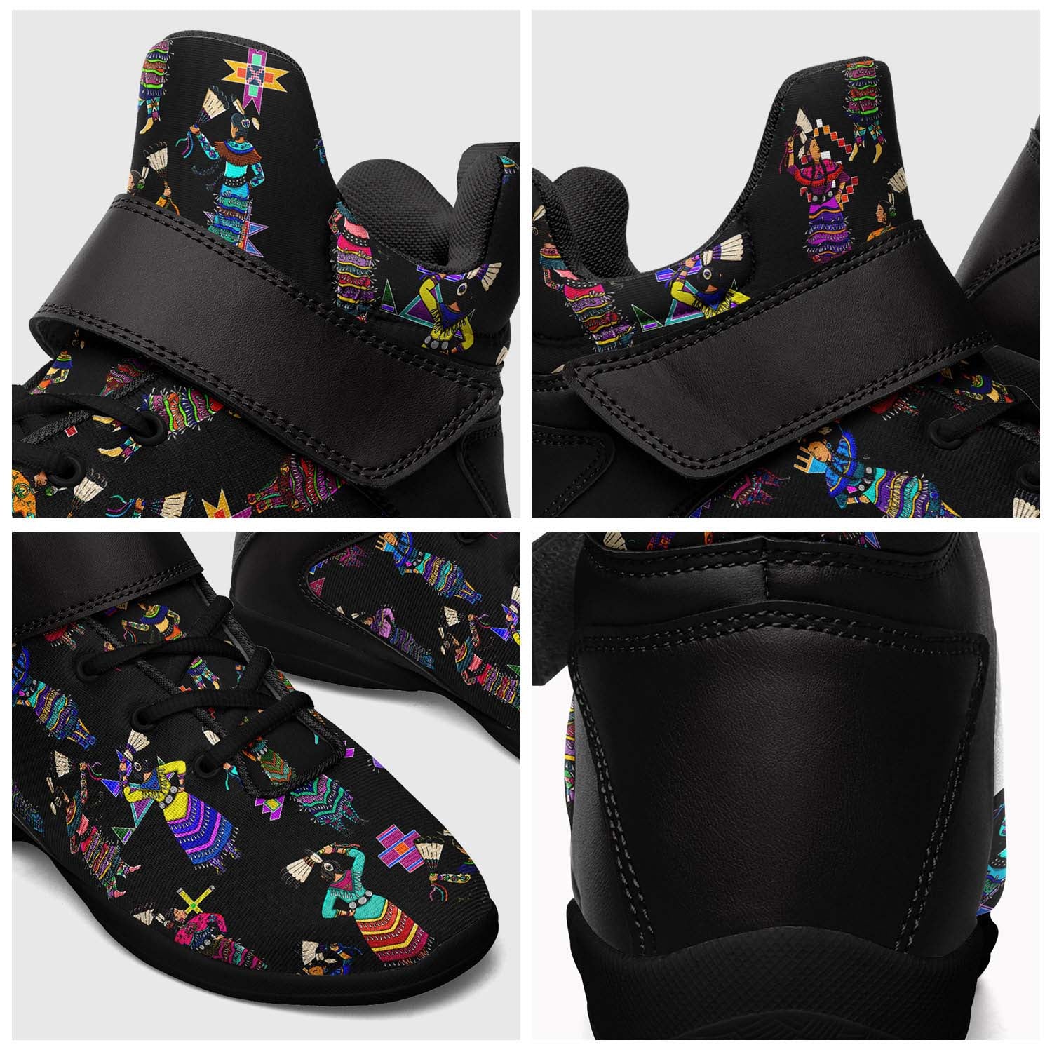 Women's Jingle Dancers Black Ipottaa Basketball / Sport High Top Shoes - Black Sole