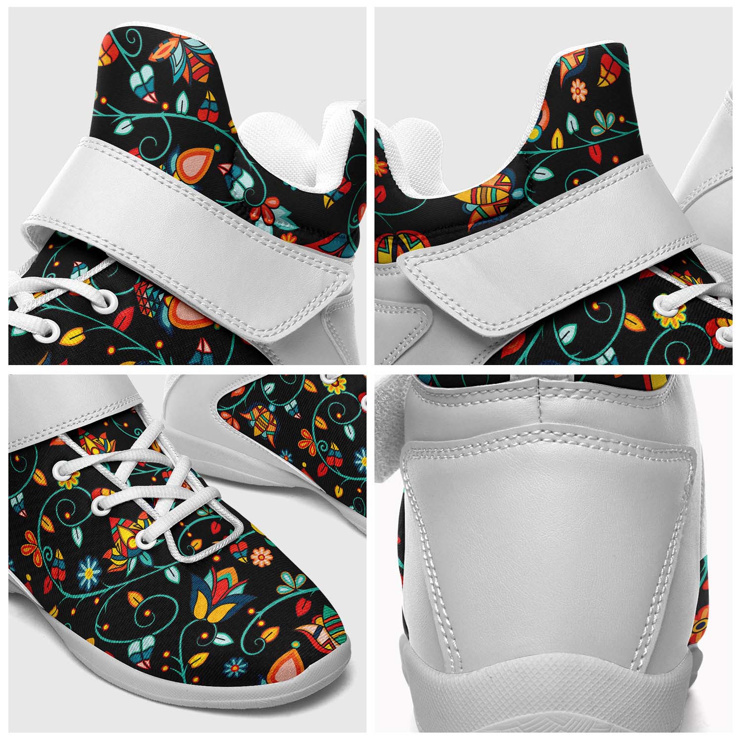 Thorny Path Black Ipottaa Basketball / Sport High Top Shoes - White Sole