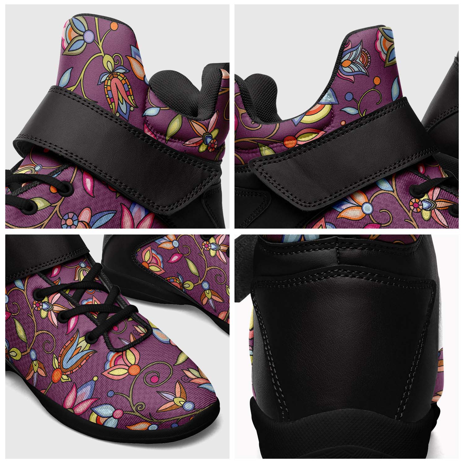 Buffalo Bloom Berry Bush Ipottaa Basketball / Sport High Top Shoes - Black Sole