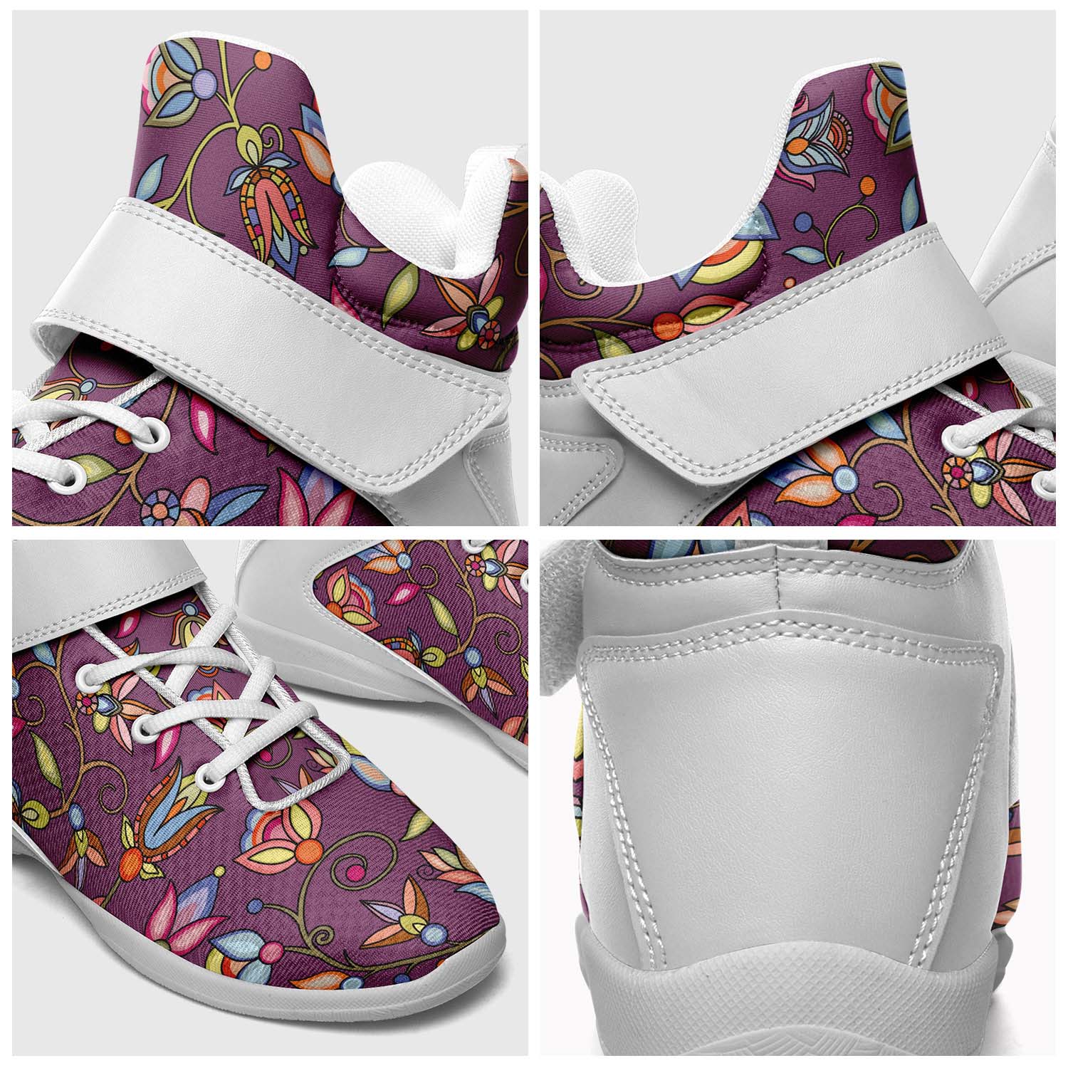 Buffalo Bloom Berry Bush Ipottaa Basketball / Sport High Top Shoes - White Sole