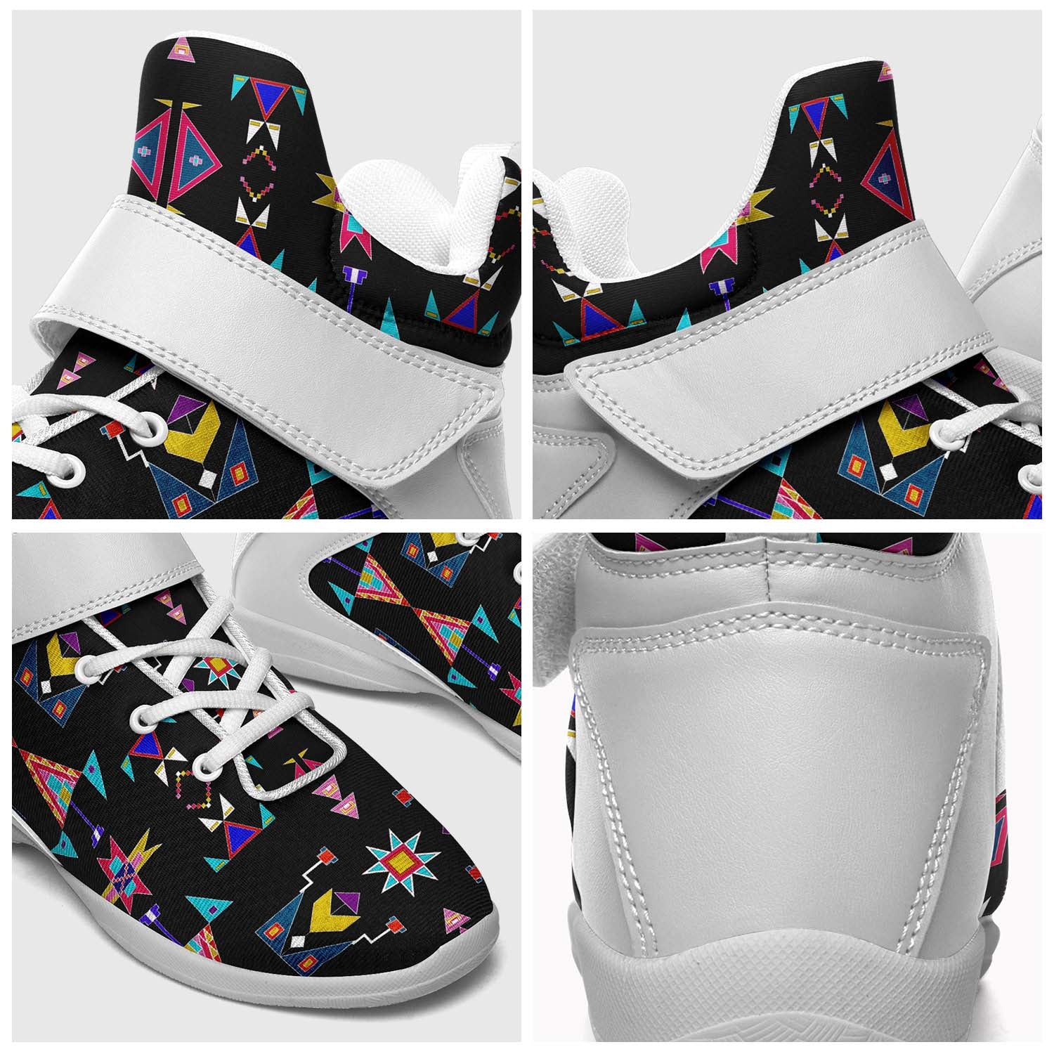 Enemy Territory Black Ipottaa Basketball / Sport High Top Shoes - White Sole
