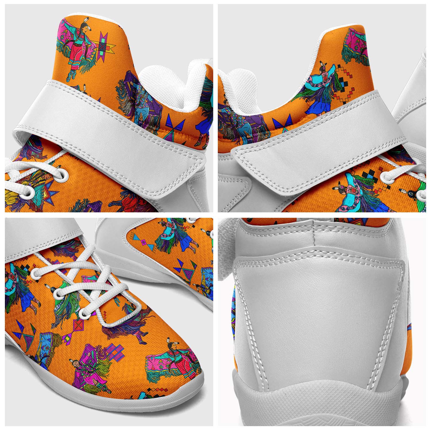 Women's Fancy Dancers Orange Ipottaa Basketball / Sport High Top Shoes - White Sole