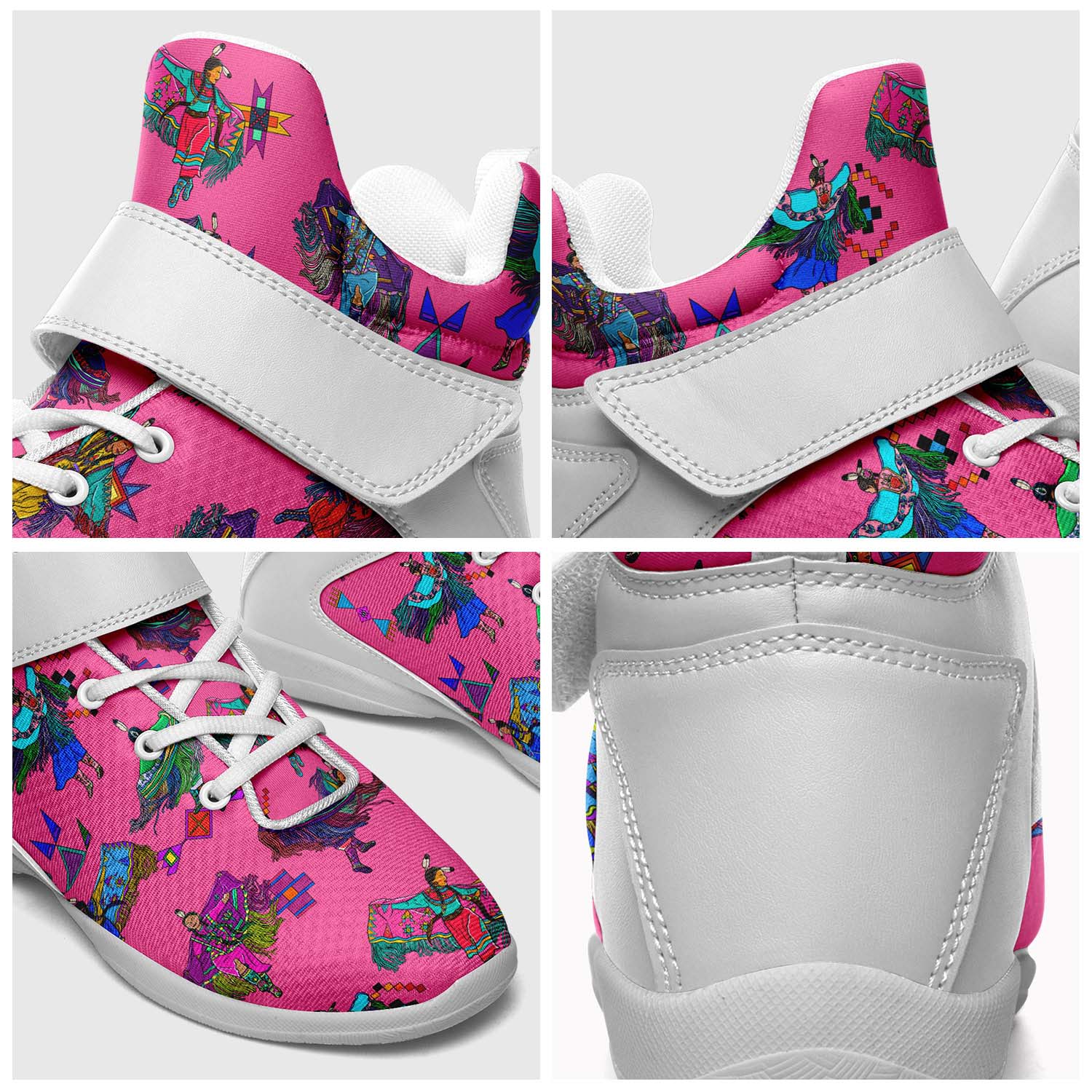 Women's Fancy Dancers Pink Ipottaa Basketball / Sport High Top Shoes - White Sole
