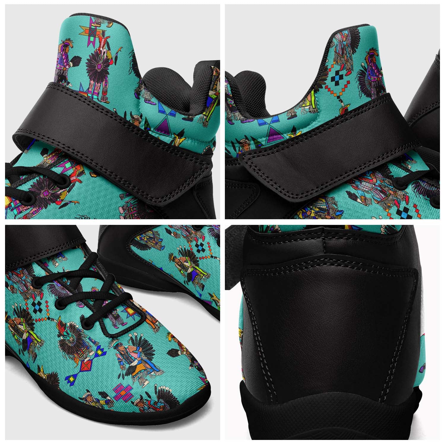 Men's Tradish Dancers Turquoise Ipottaa Basketball / Sport High Top Shoes - Black Sole