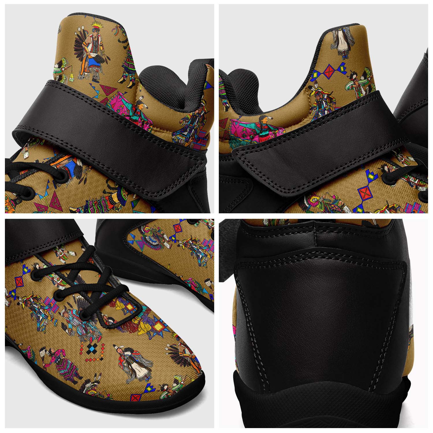 Grand Entry Dancers Earth Ipottaa Basketball / Sport High Top Shoes - Black Sole