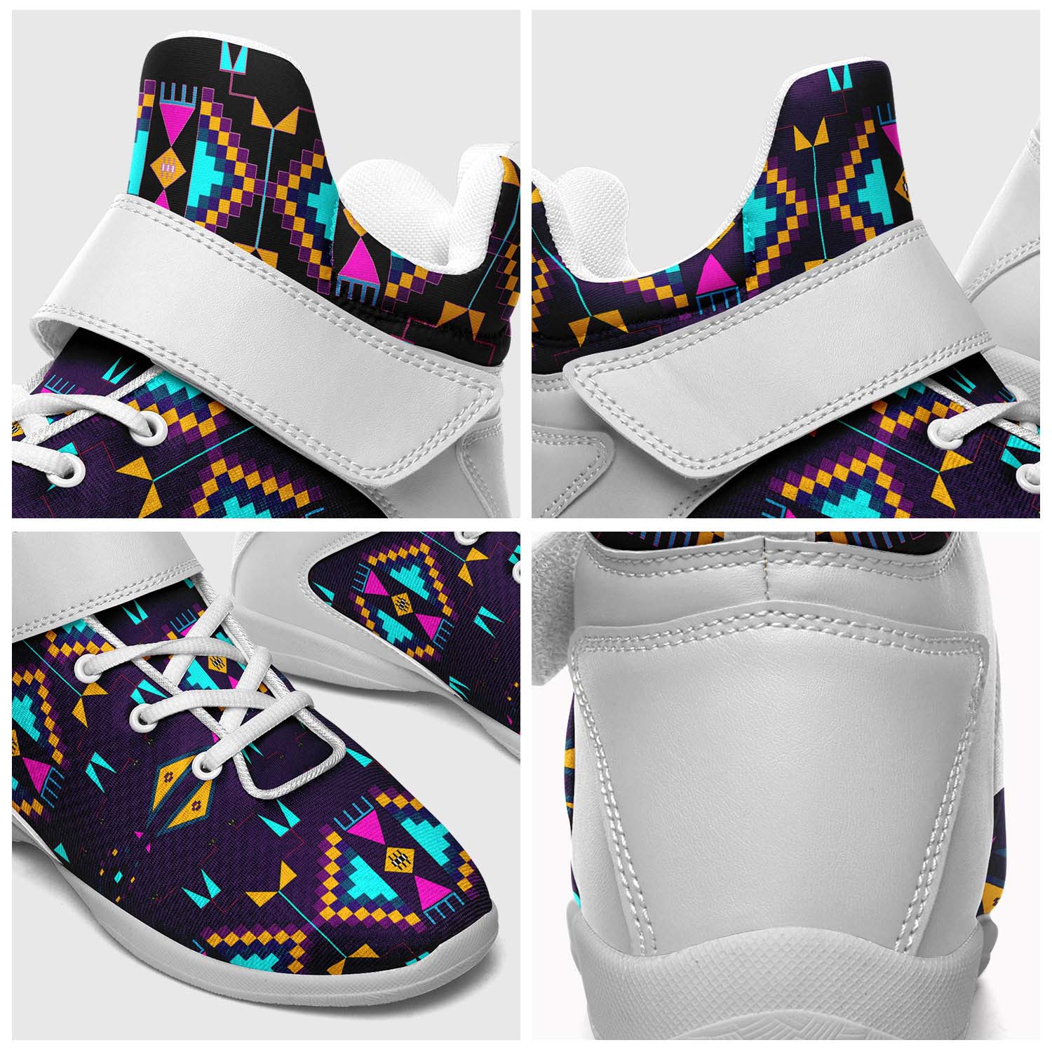 Rite of Passage Dark Purple Ipottaa Basketball / Sport High Top Shoes - White Sole