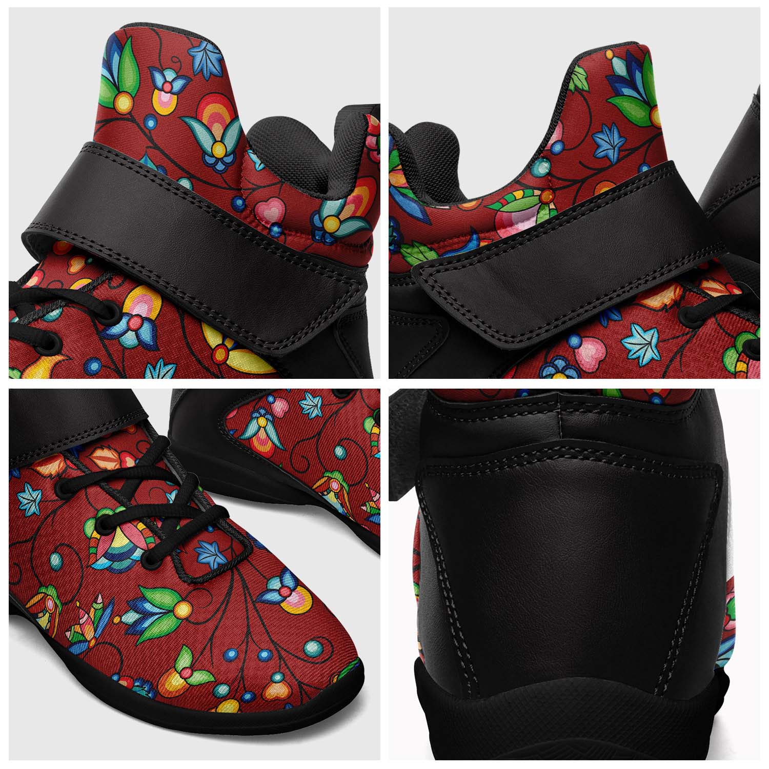 Prairie Plains Spirit Red Ipottaa Basketball / Sport High Top Shoes - Black Sole