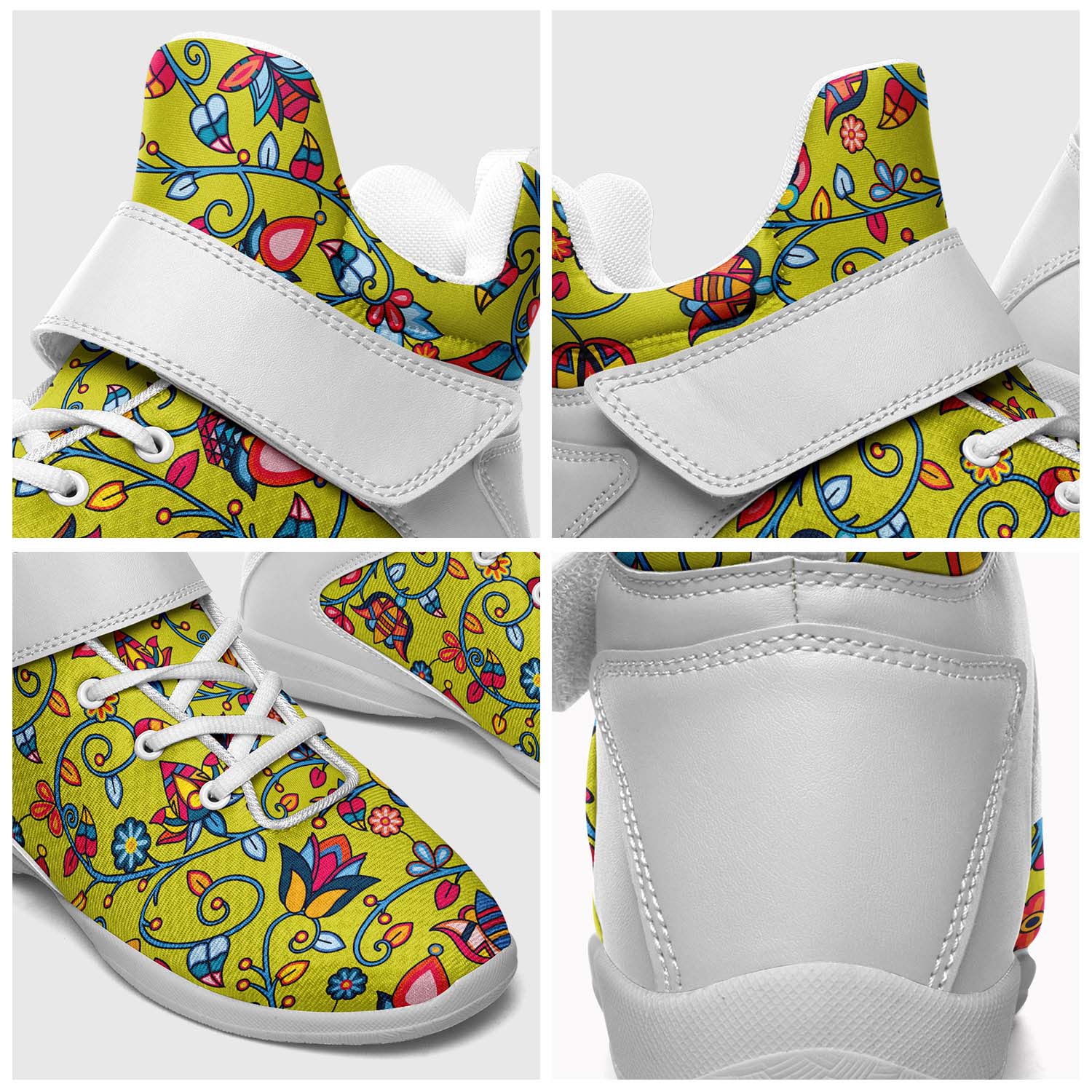 Thorny Path Yellow Ipottaa Basketball / Sport High Top Shoes - White Sole