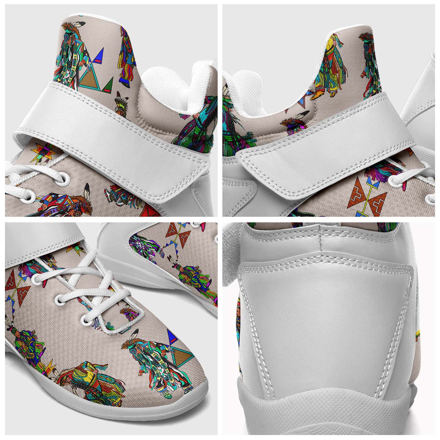 Men's Grass Dancers Muslin Ipottaa Basketball / Sport High Top Shoes - White Sole