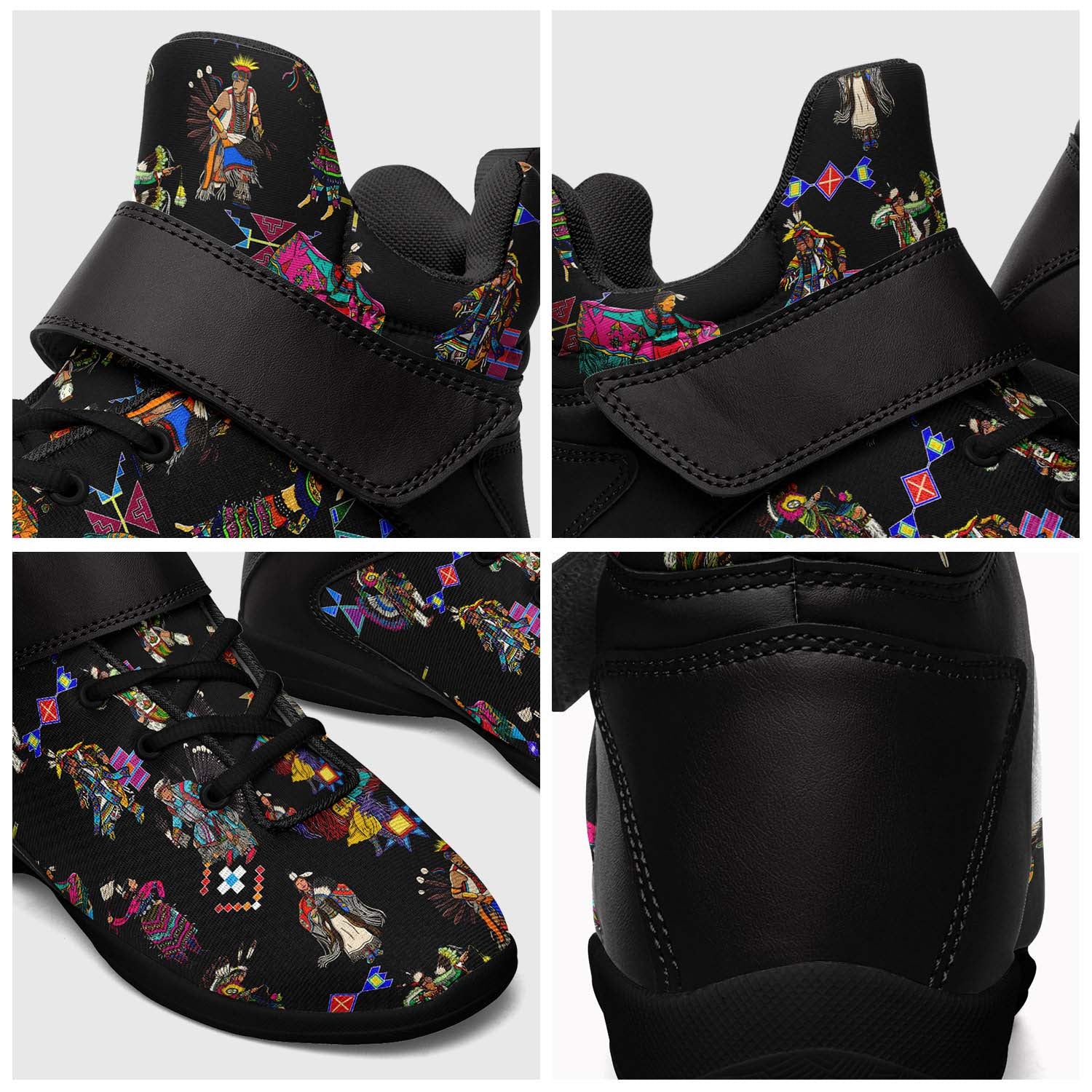 Grand Entry Dancers Black Ipottaa Basketball / Sport High Top Shoes - Black Sole