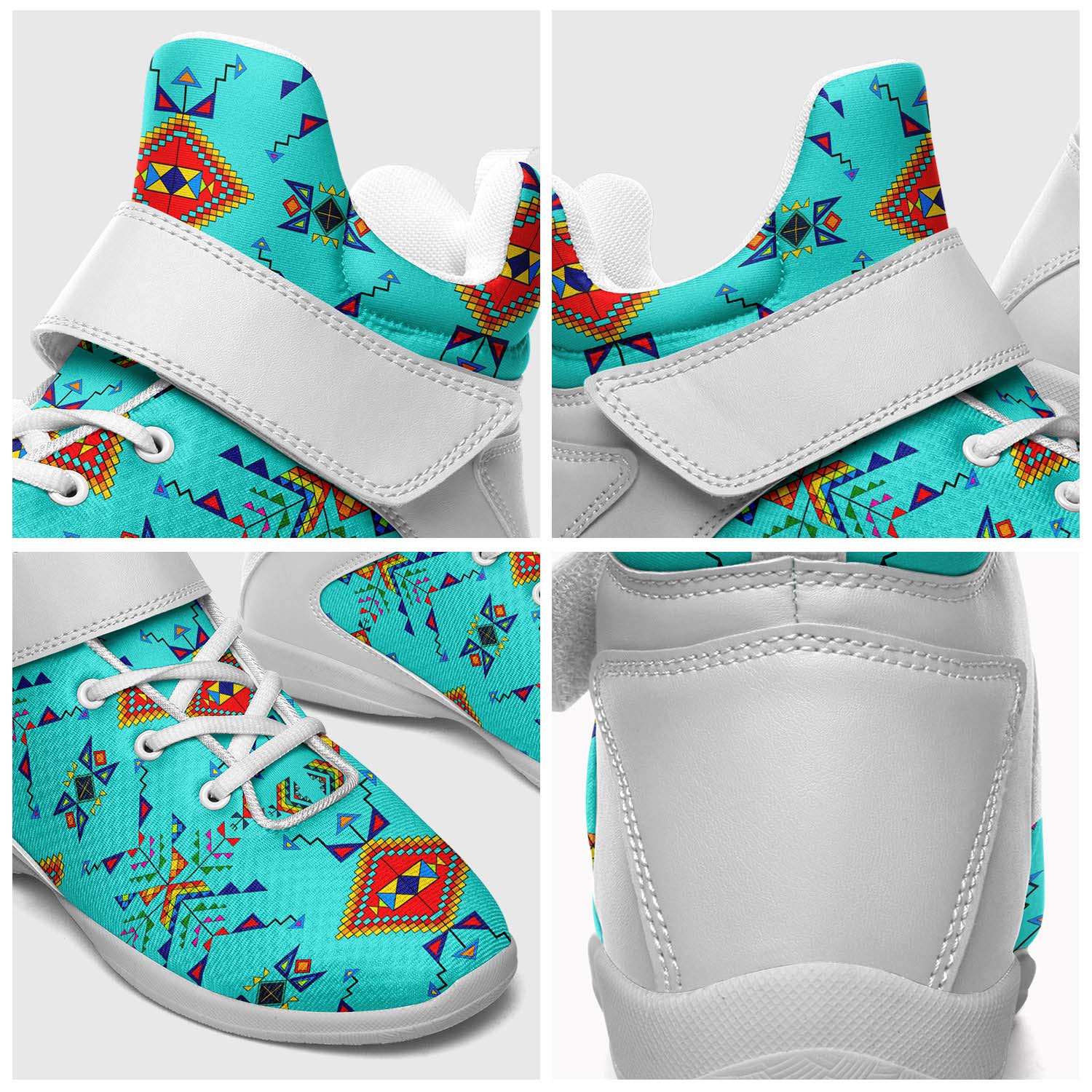 Buffalo Jump Turquoise Ipottaa Basketball / Sport High Top Shoes - White Sole