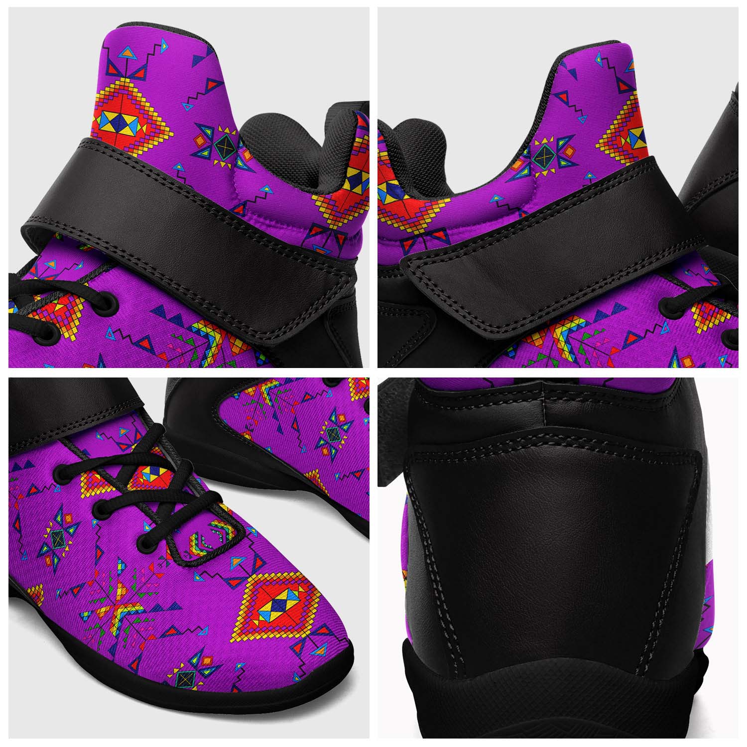Buffalo Jump Purple Ipottaa Basketball / Sport High Top Shoes - Black Sole
