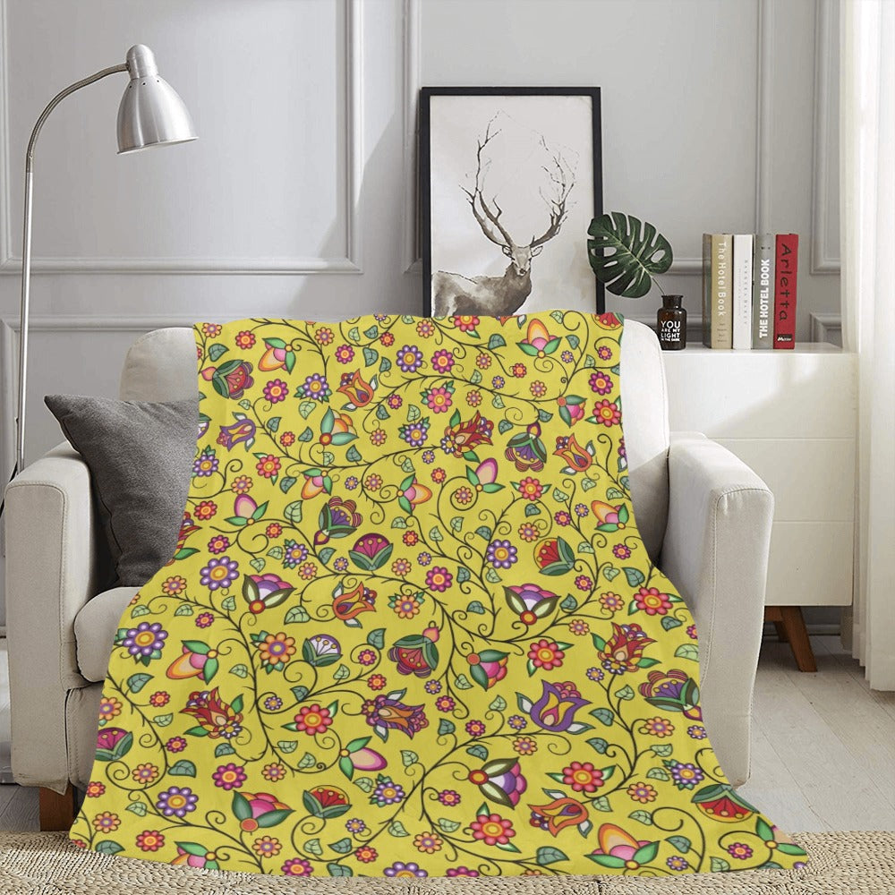 Heartbeat Petals Yellow Ultra-Soft Micro Fleece Blanket 60"x80"