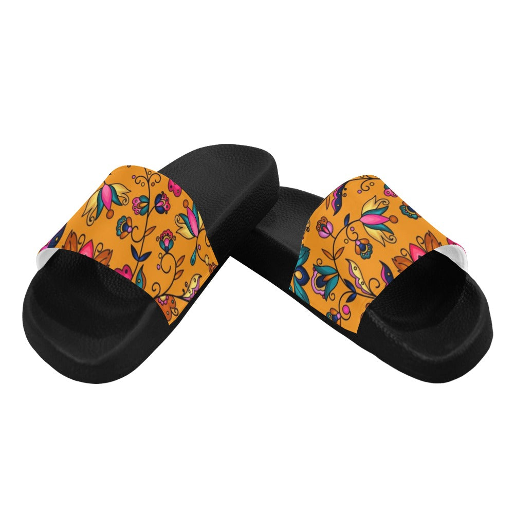 Copper Prairie Petals Orange Women's Slide Sandals