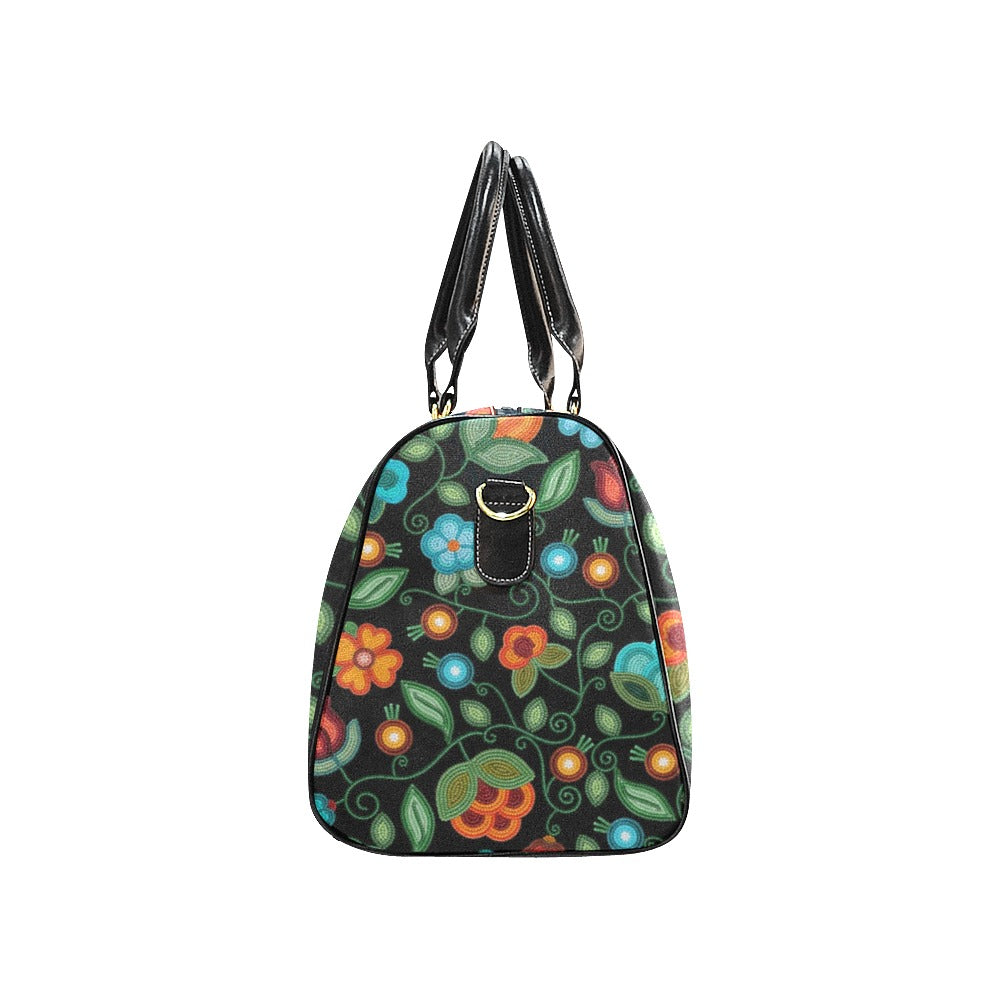 Prairie Fire Petals Black Waterproof Travel Bag/Small