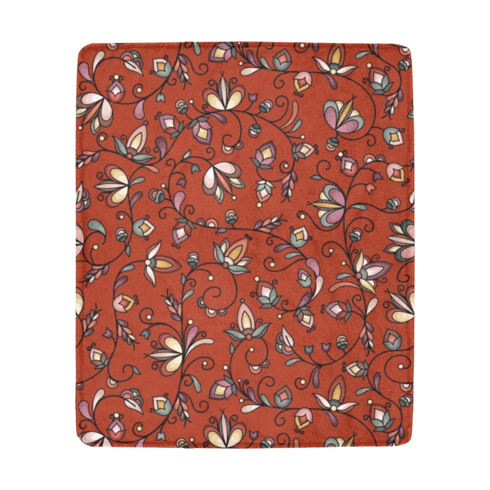 Burnt Sky Petals Red Ultra-Soft Micro Fleece Blanket 50"x60"