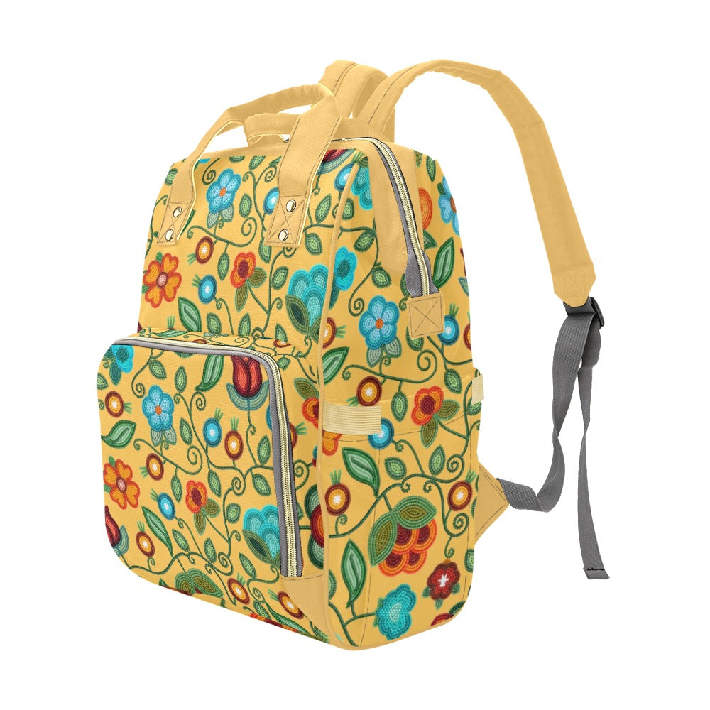 Prairie Fire Petals Honey Multi-Function Diaper Backpack/Diaper Bag