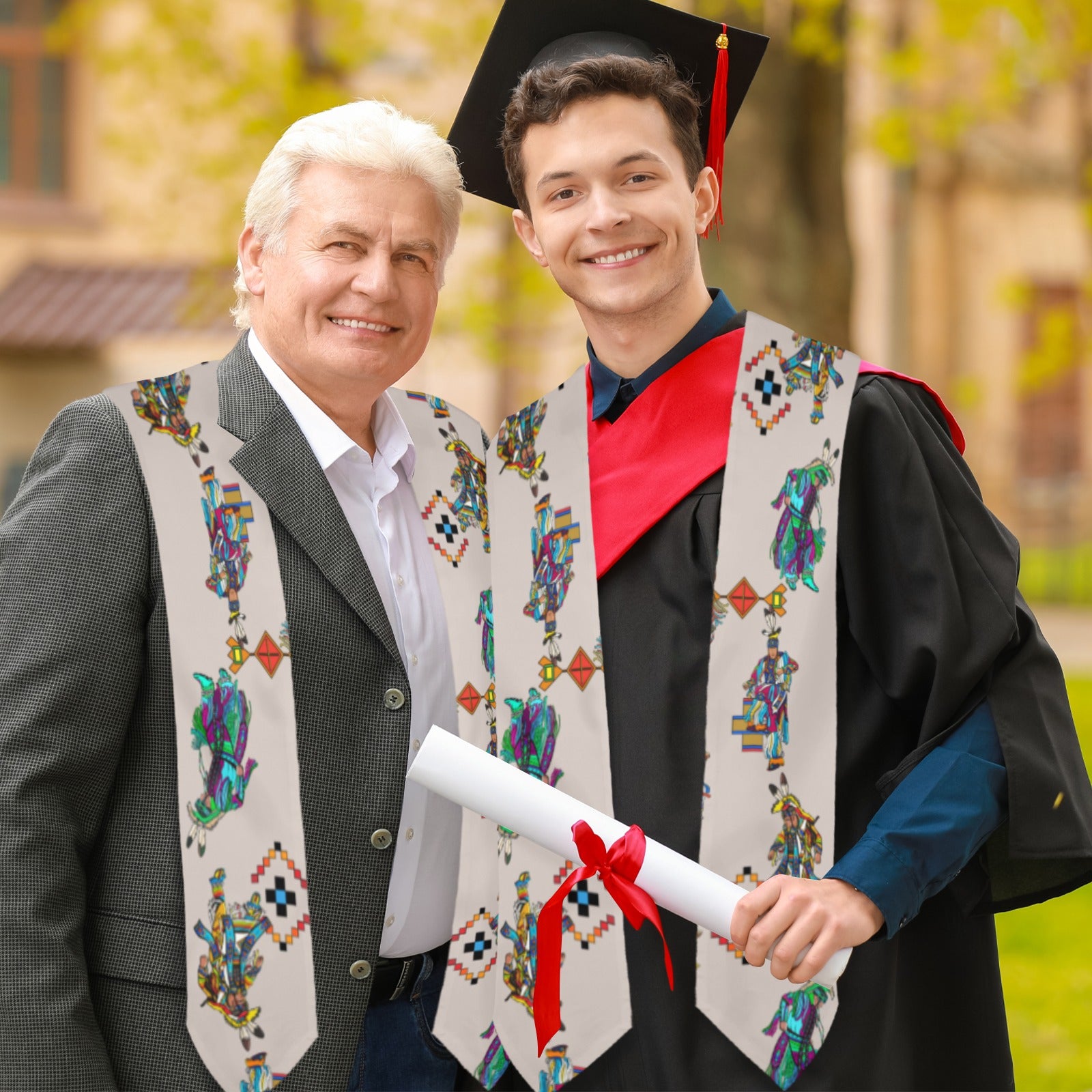 Men's Grass Dancers Muslin Graduation Stole