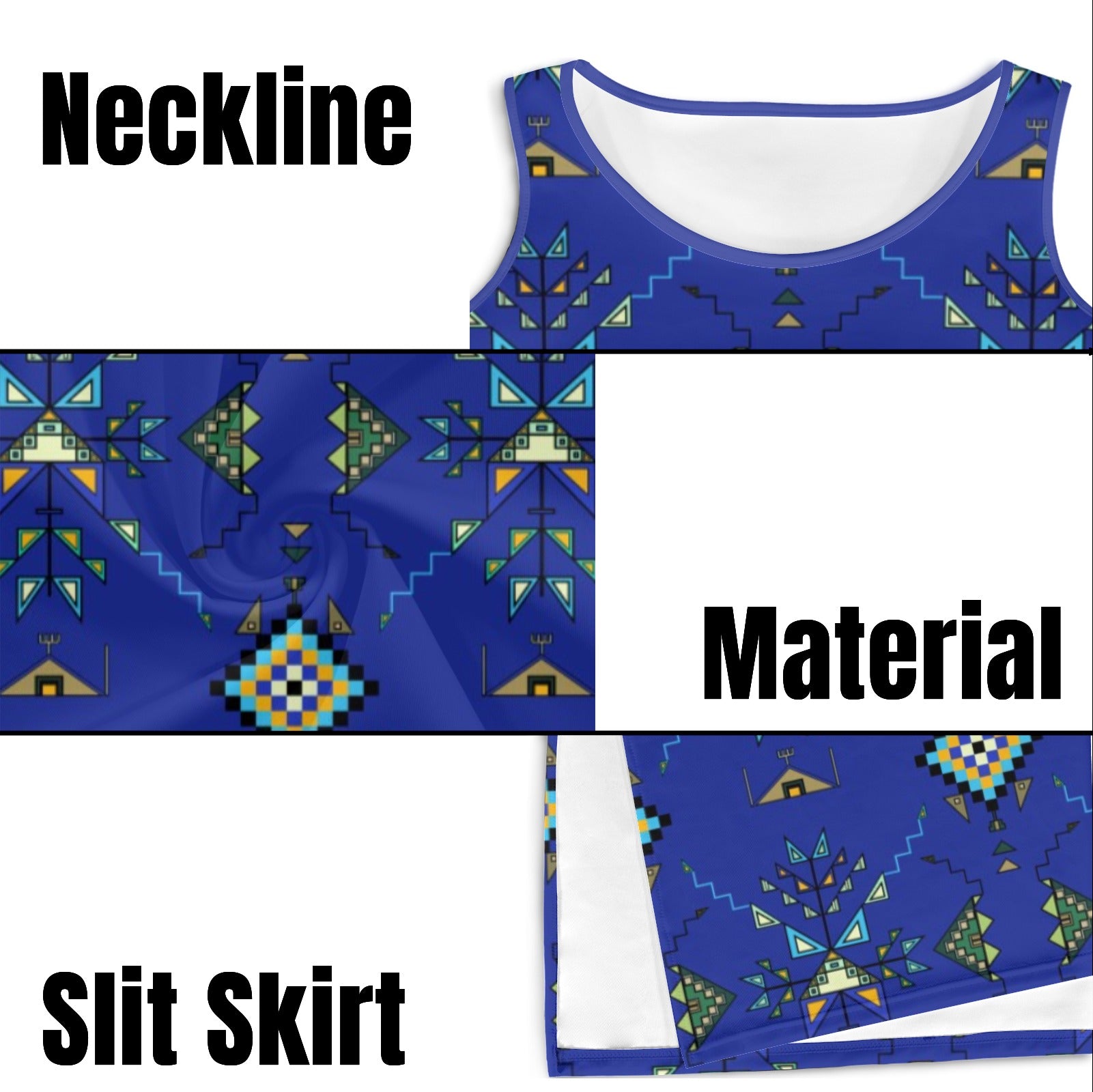 Bear Shield Dark Blue Phaedra Sleeveless Open Fork Long Dress