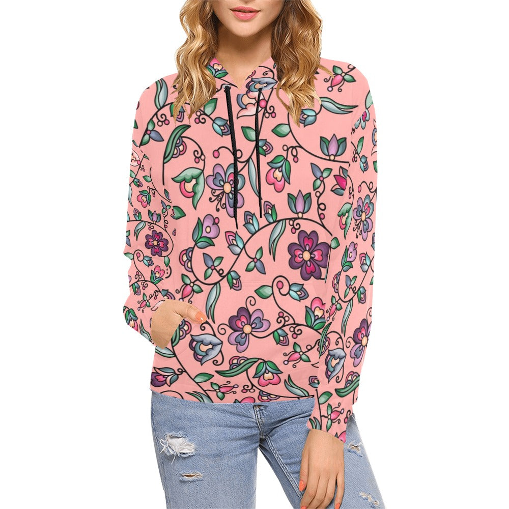 Amber Evening Garland Peach Hoodie for Women (USA Size)