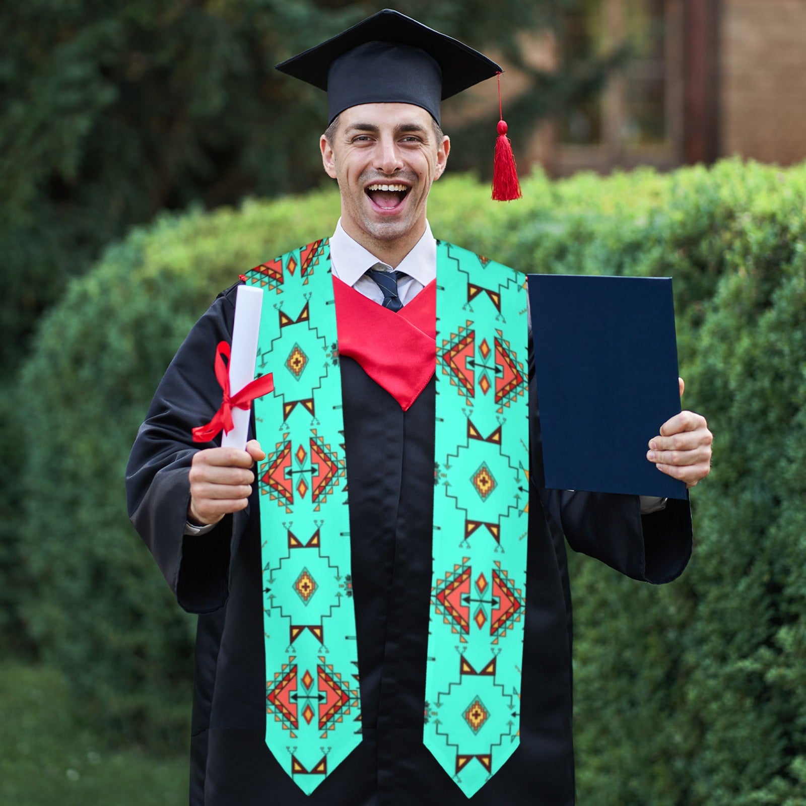 Thunder Flight Turquoise Graduation Stole