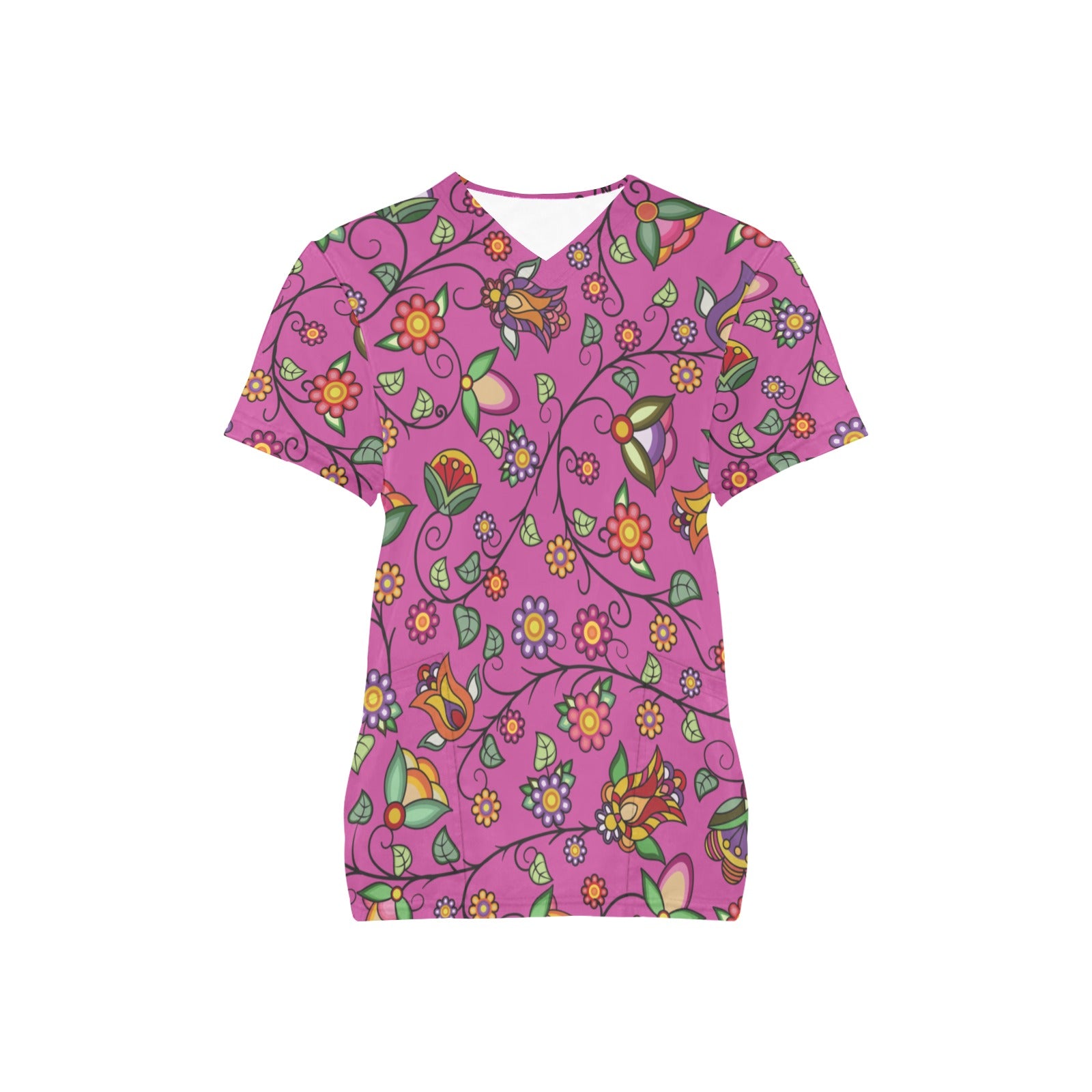 Heartbeat Petals Pink Scrub Top