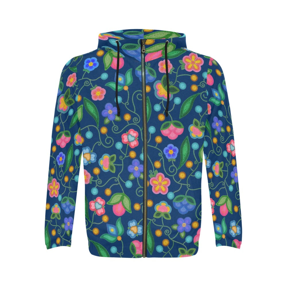Skyberry Serenade Navy Men's Zipper Hoodie