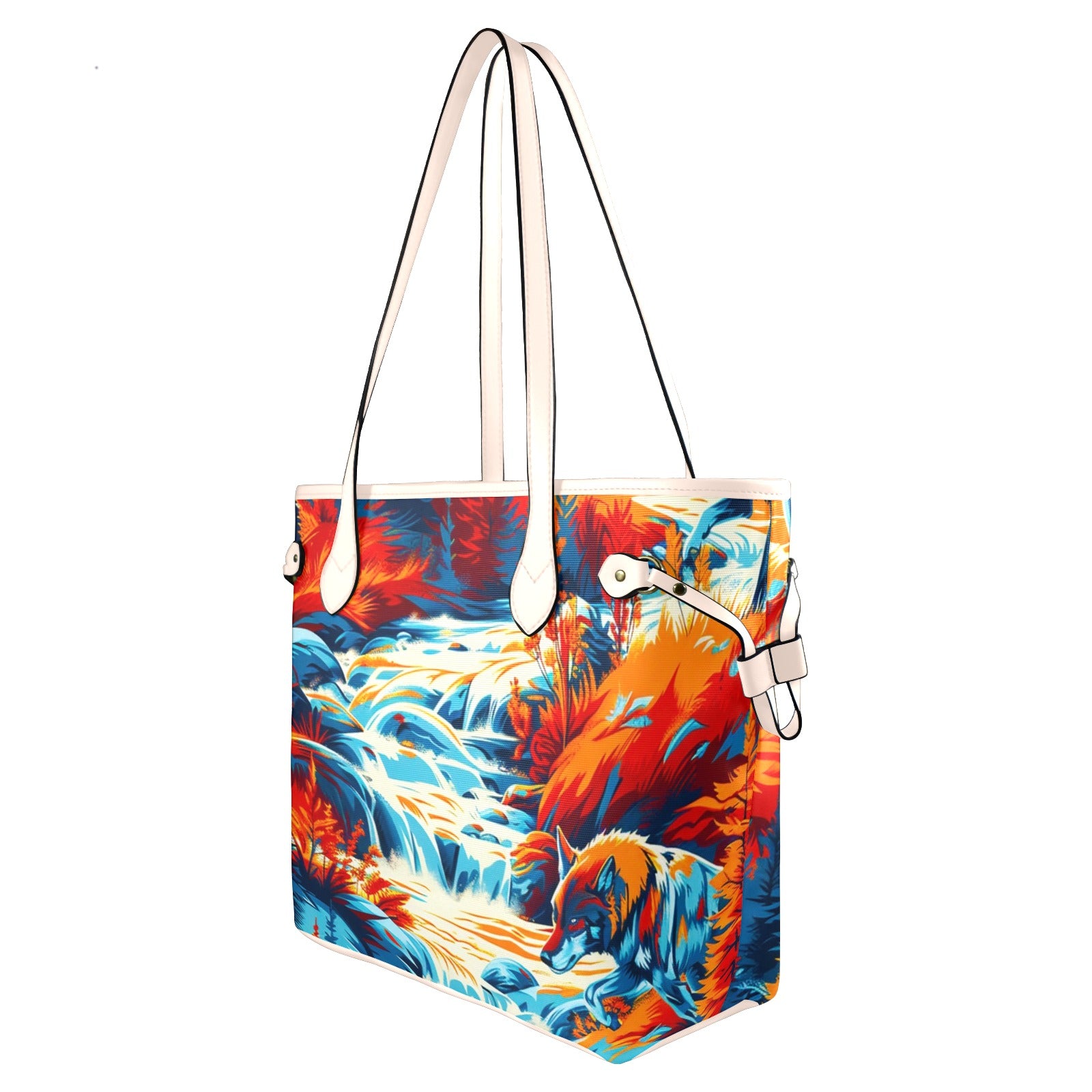 Hunting Wolves Clover Canvas Tote Bag