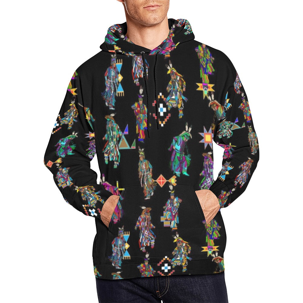 Men's Grass Dancers Black Hoodie for Men (USA Size)