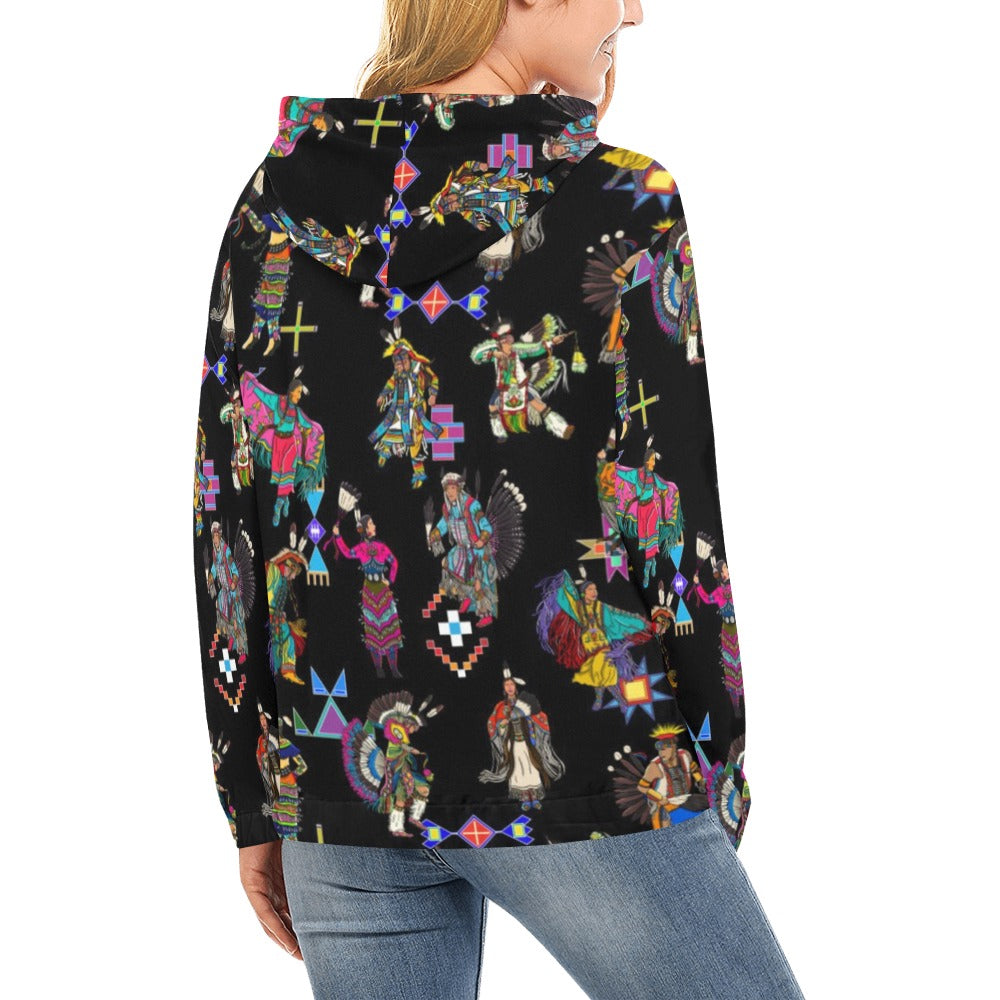 Grand Entry Dancers Black Hoodie for Women (USA Size)