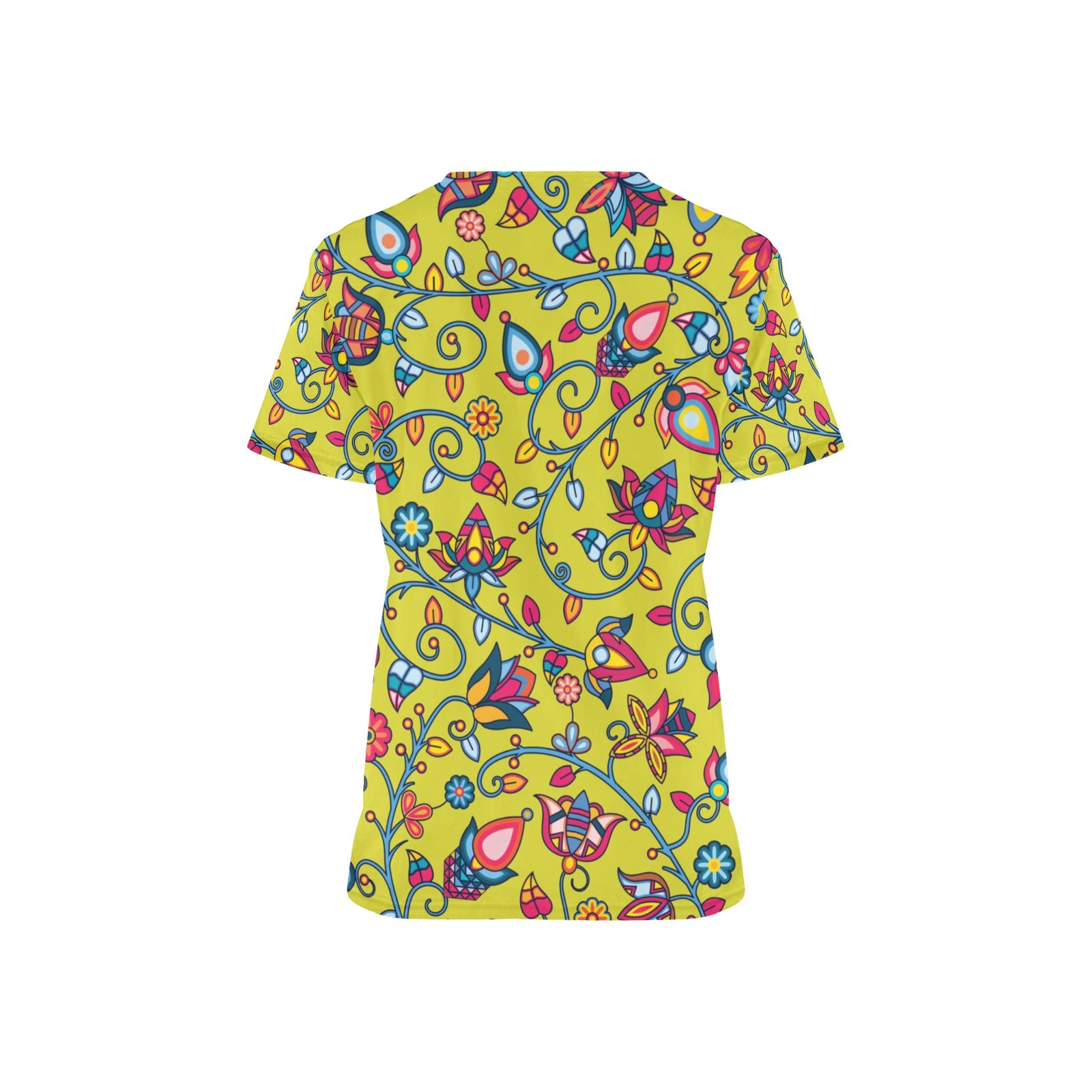 Thorny Path Yellow Scrub Top