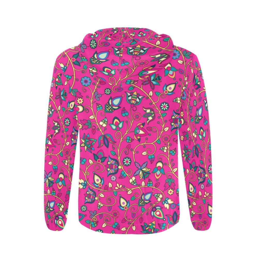 Thorny Path Pink Men's Zipper Hoodie